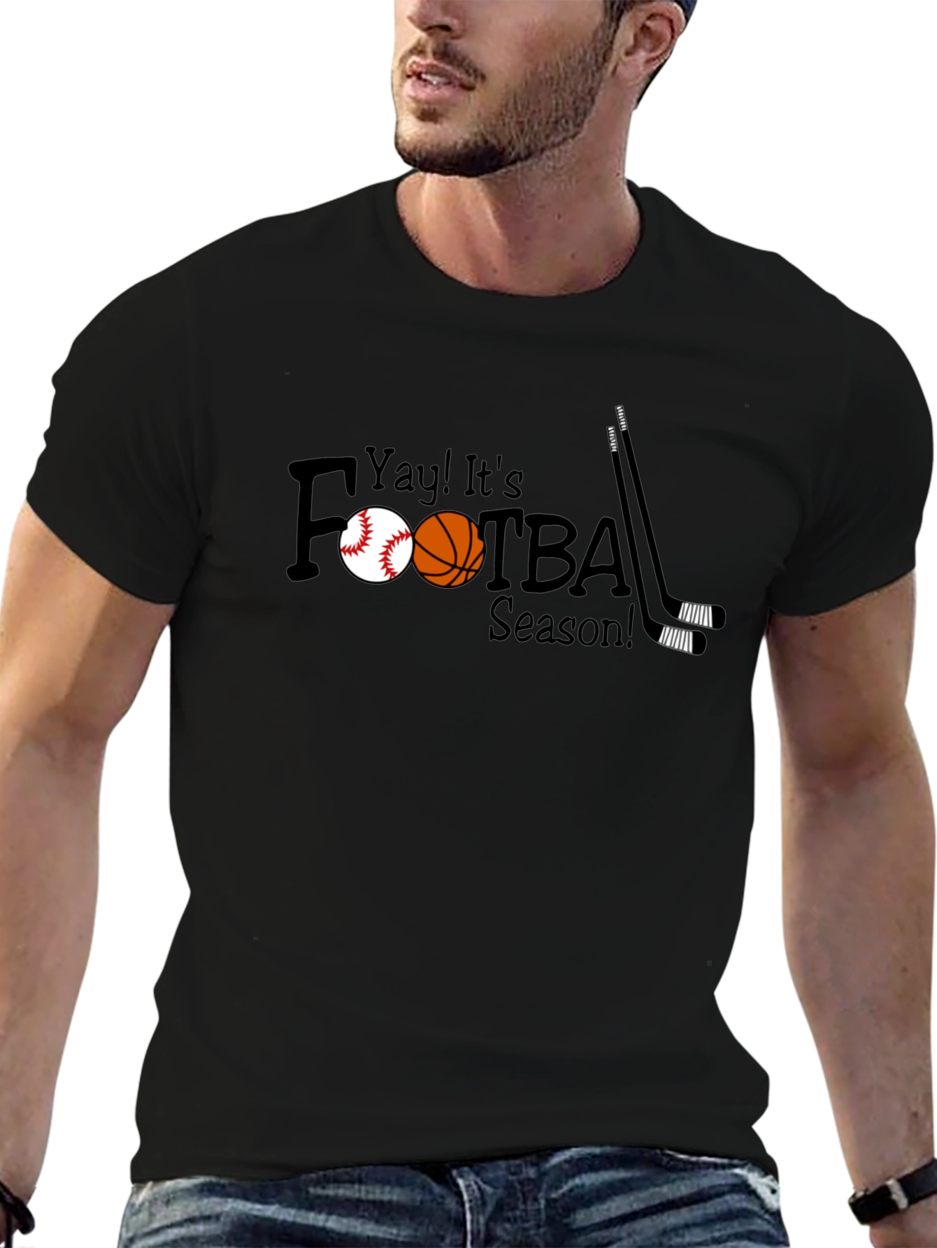 Yay Its Footba Season! Black Tee