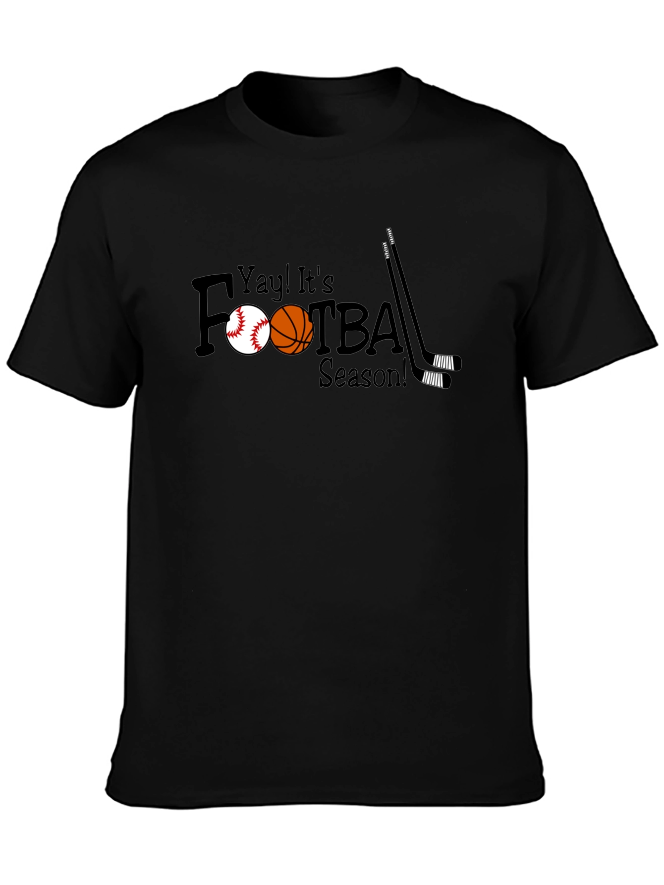 Yay Its Footba Season! Black Tee