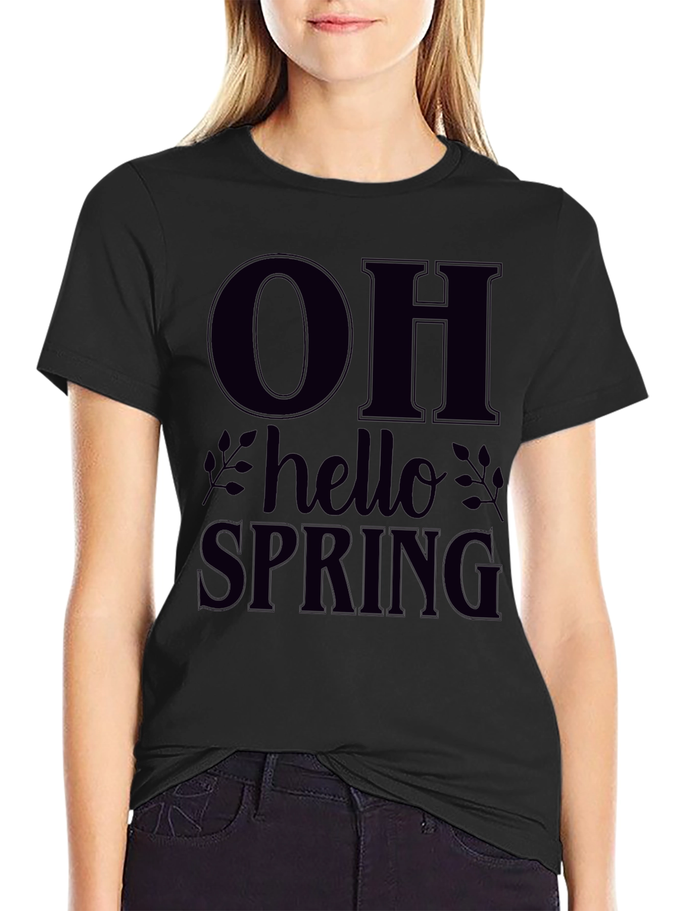 Oh Hello Spring Black T-Shirt