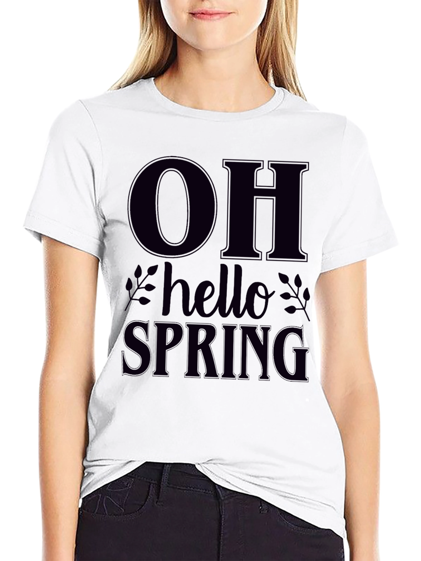 Oh Hello Spring Black T-Shirt