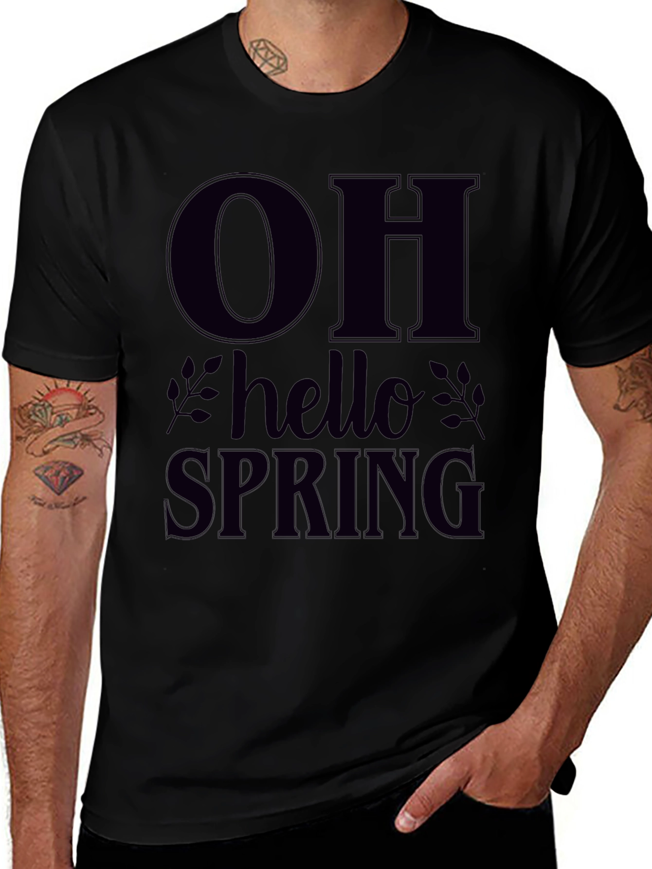 Oh Hello Spring Black T-Shirt
