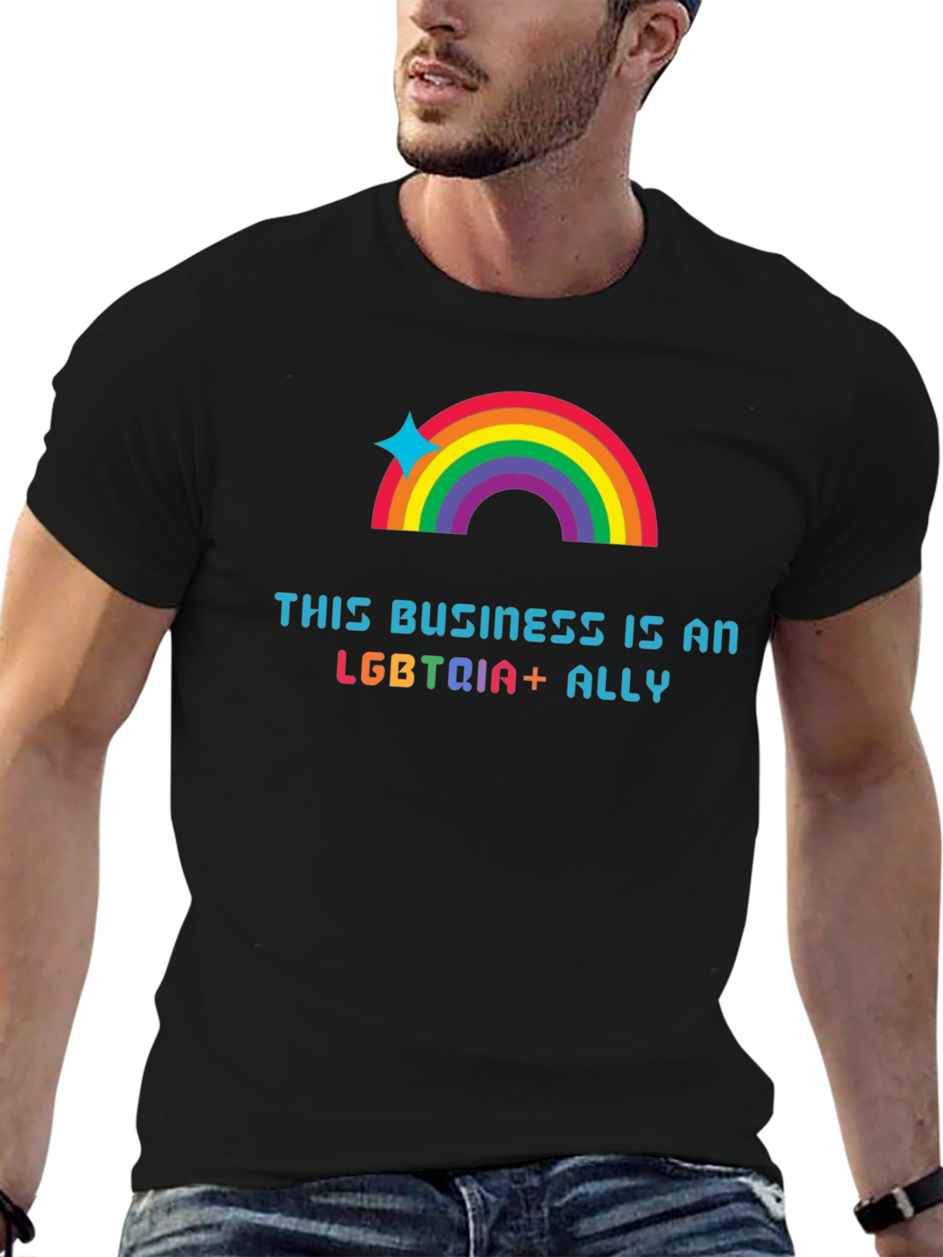 LGBTQIA+ Ally T-Shirt: Rainbow Pride Tee