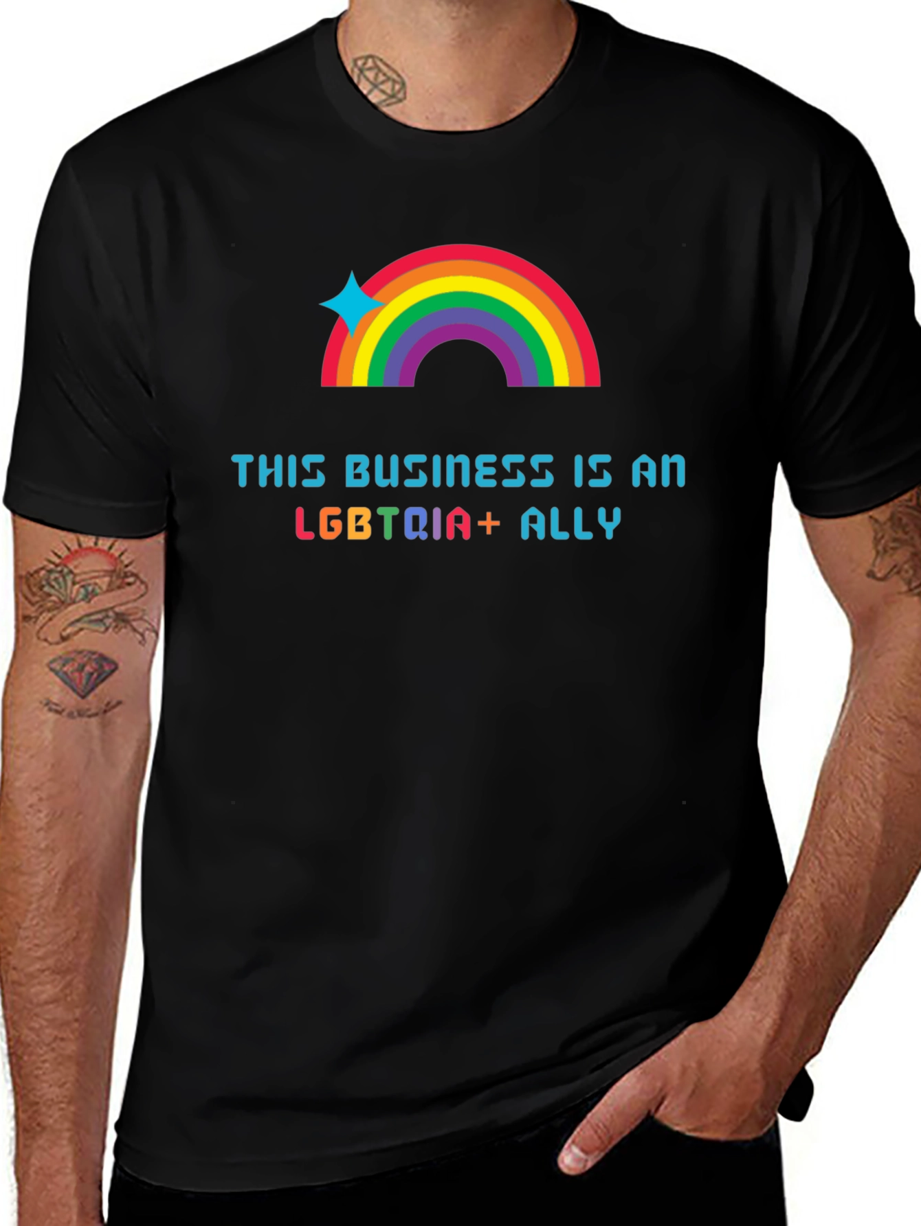 LGBTQIA+ Ally T-Shirt: Rainbow Pride Tee