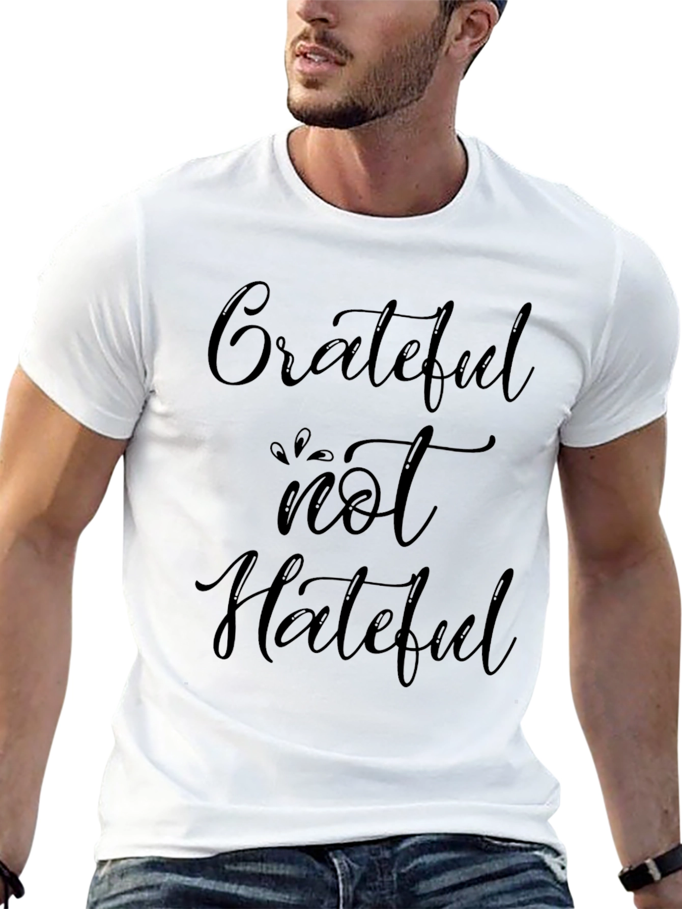 Grateful Not Hateful Black Graphic Tee