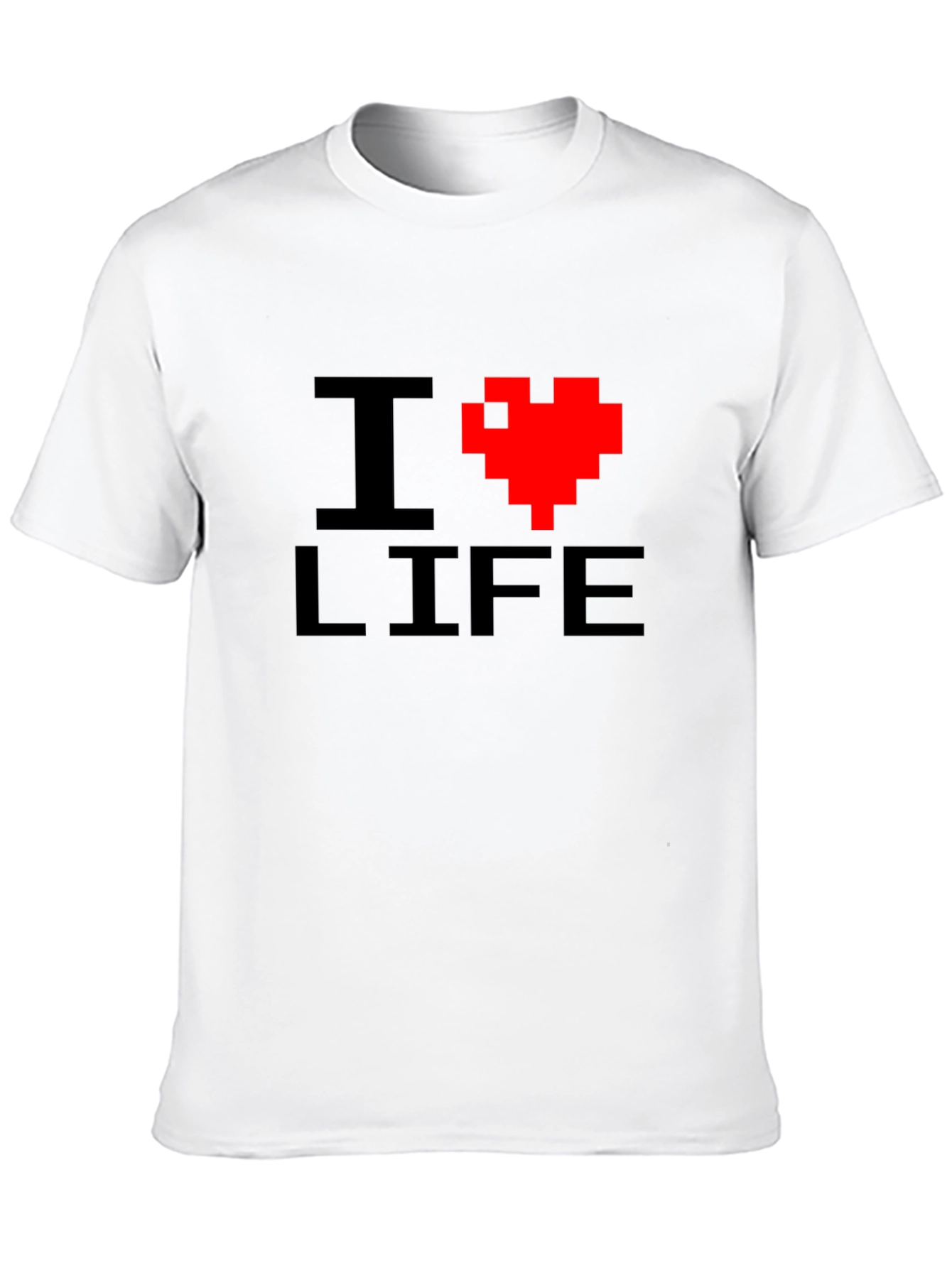 Pixel Heart Graphic Tee - I Love Life