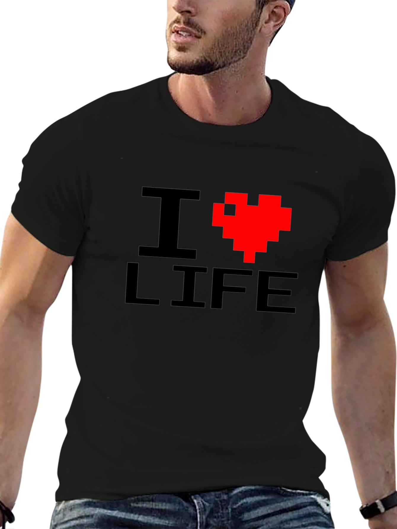Pixel Heart Graphic Tee - I Love Life