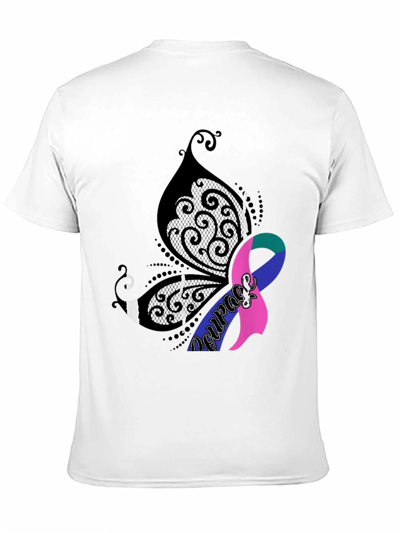 Courage Butterfly Ribbon Graphic Tee