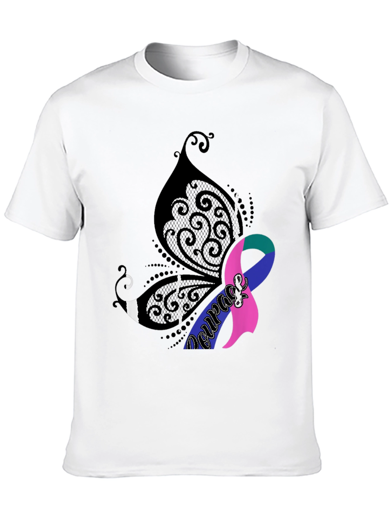 Courage Butterfly Ribbon Graphic Tee