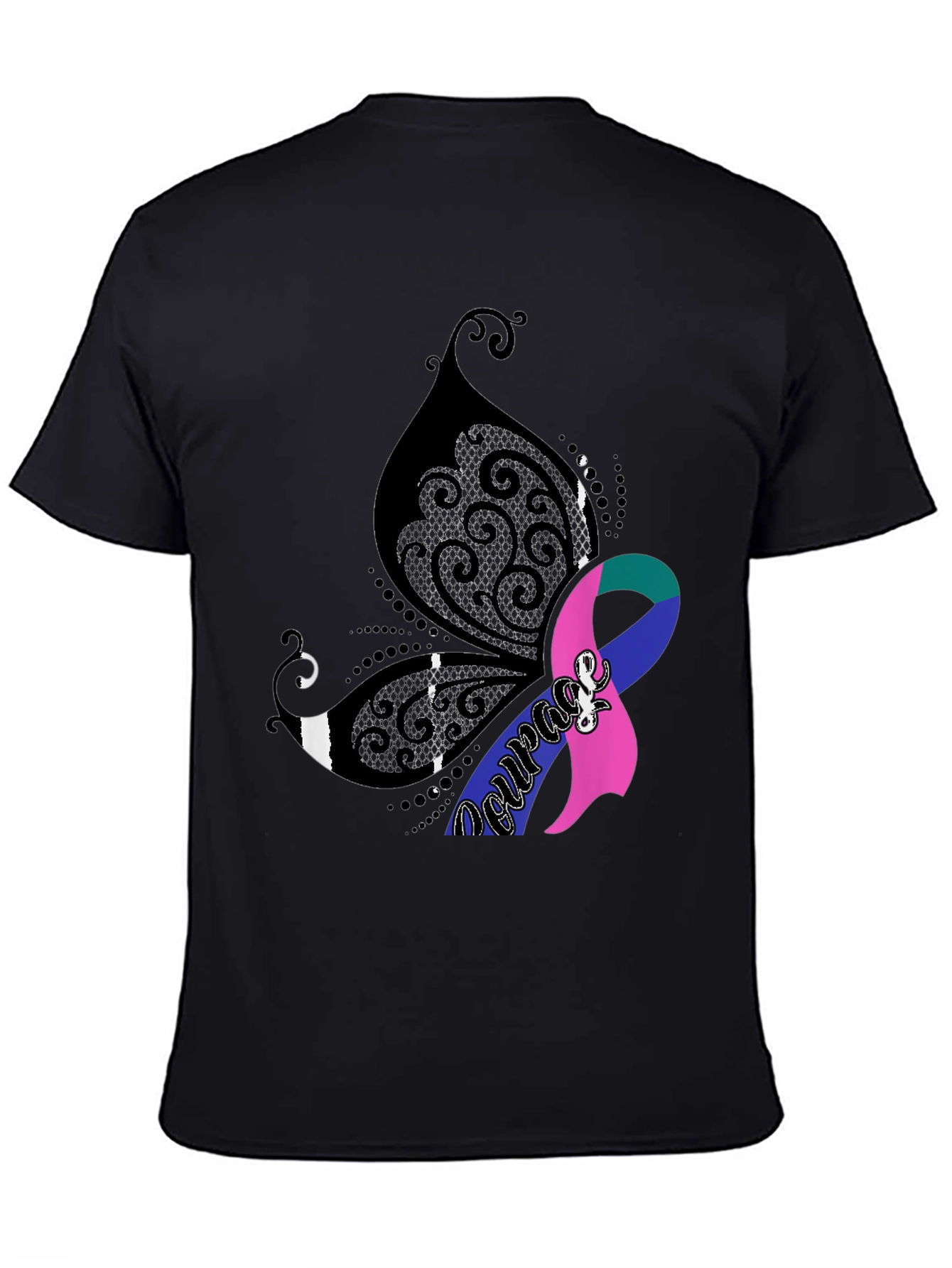 Courage Butterfly Ribbon Graphic Tee