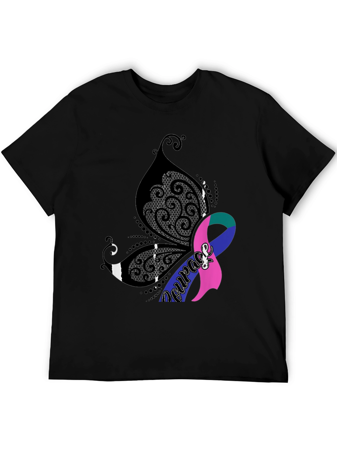Courage Butterfly Ribbon Graphic Tee