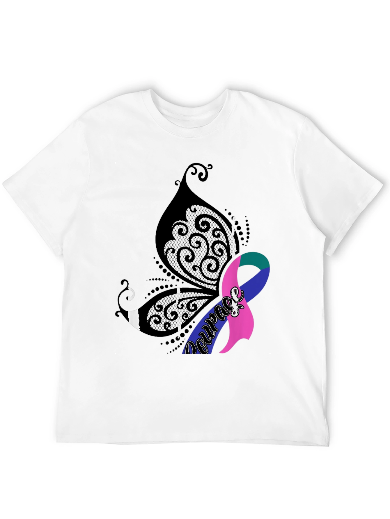 Courage Butterfly Ribbon Graphic Tee