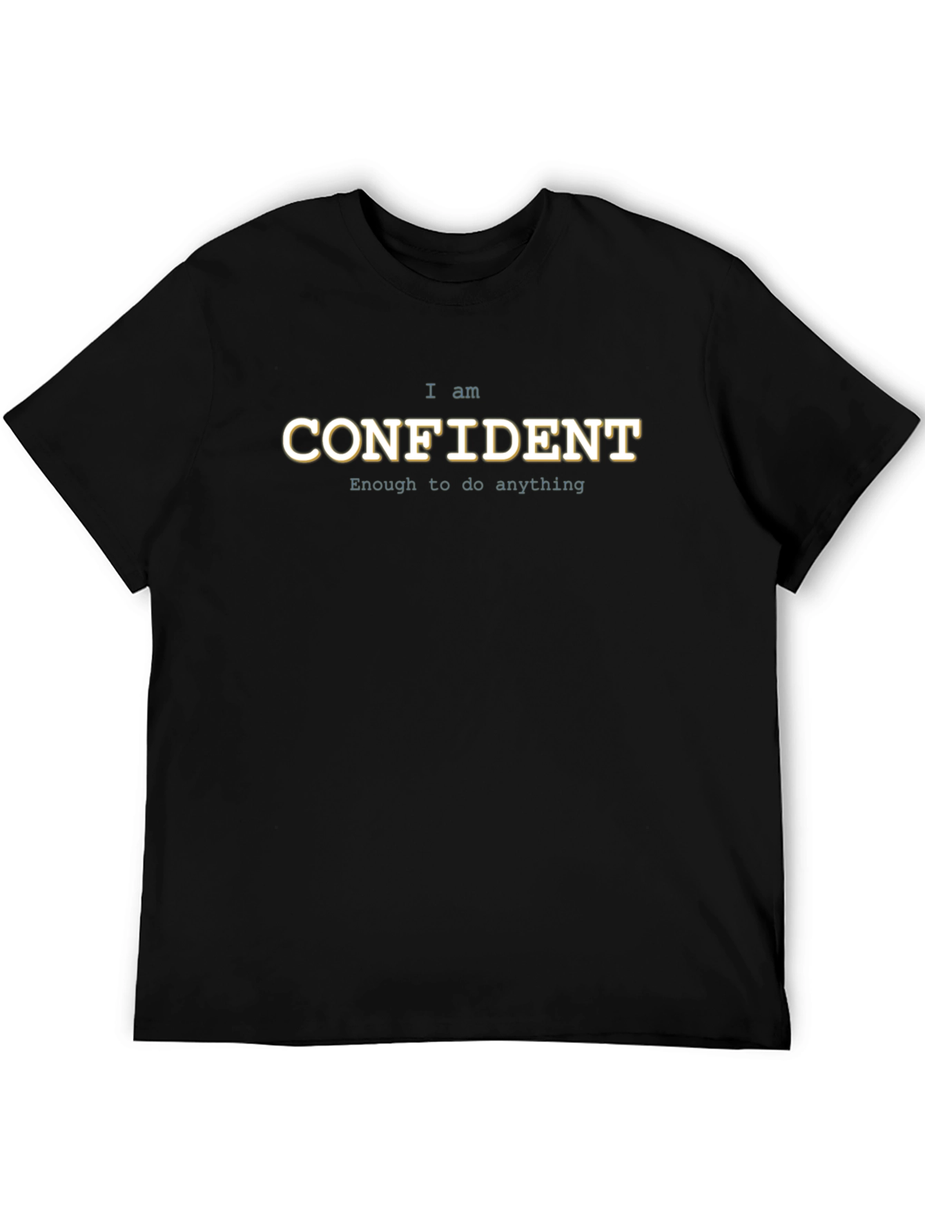 Confident Graphic T-Shirt - Black Casual Tee