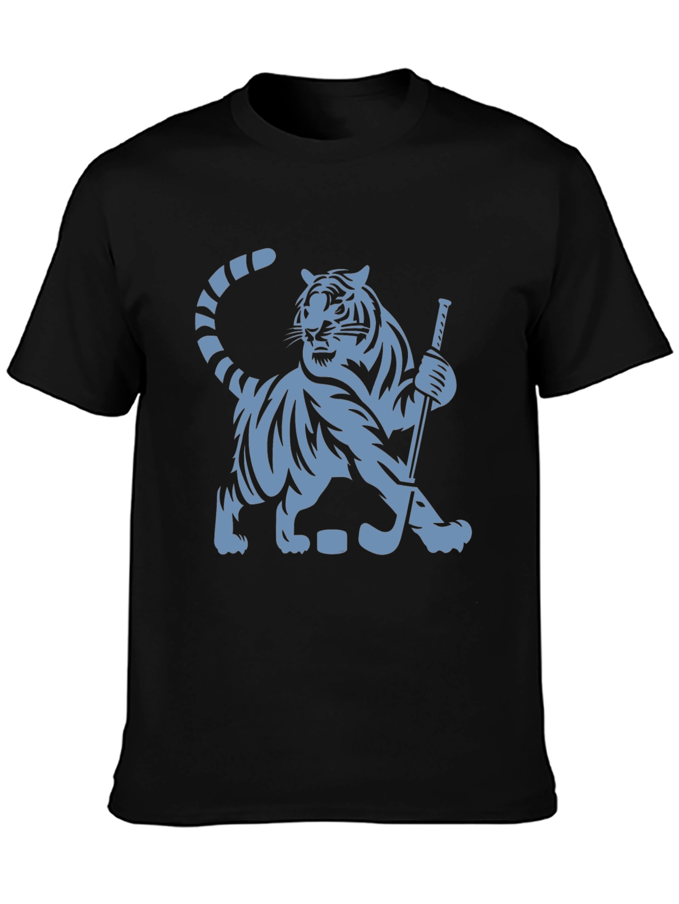 Hockey Tiger Graphic T-Shirt - Black