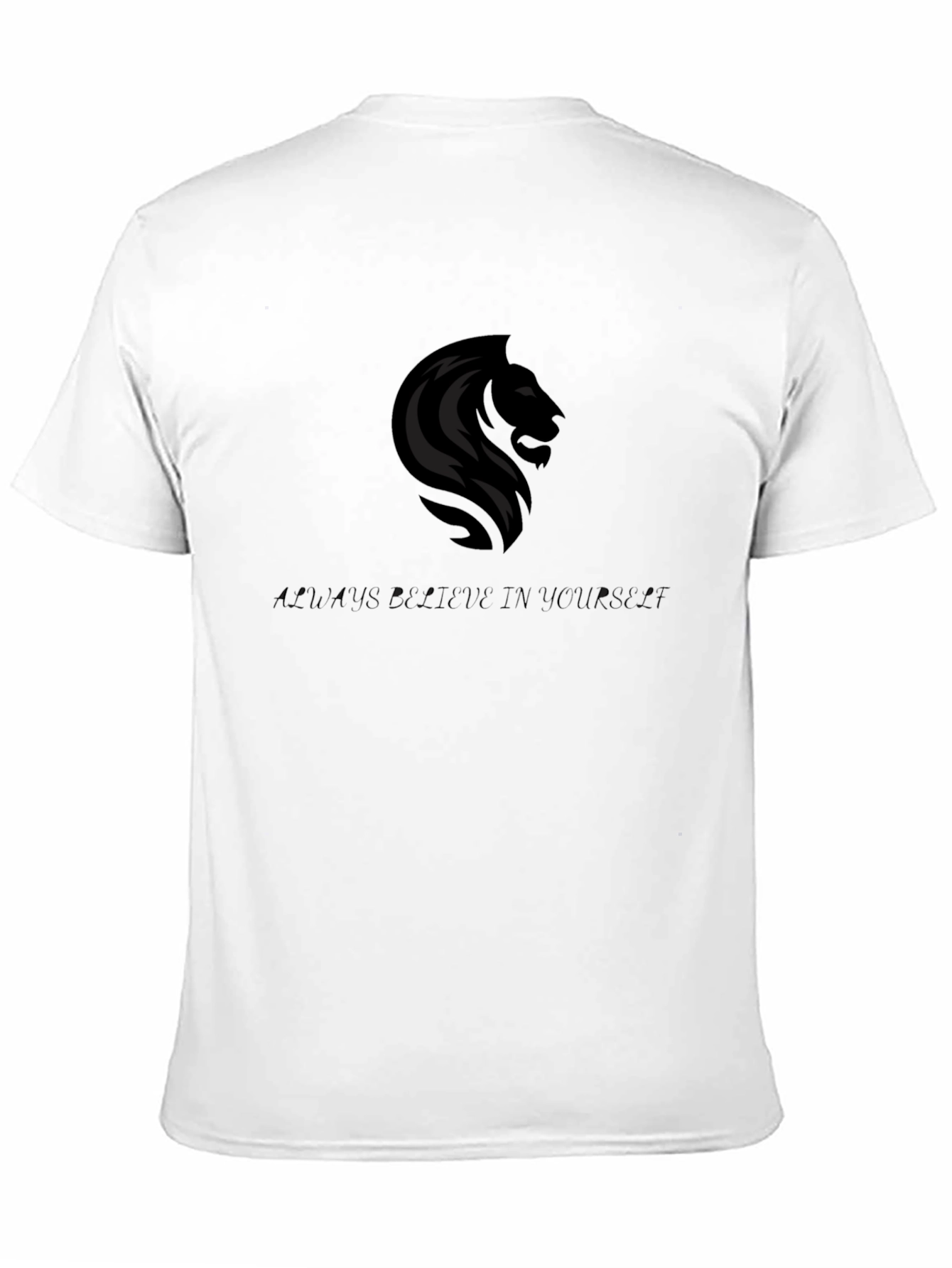Lion Graphic Black T-Shirt - Believe in Yourself