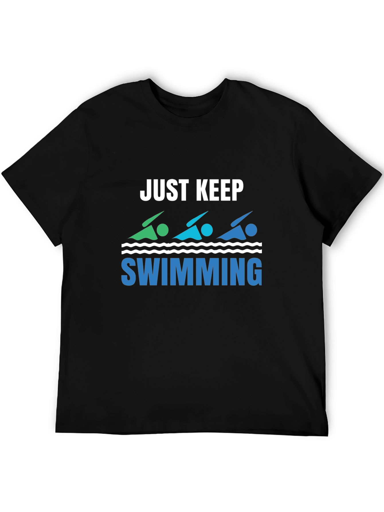 Just Keep Swimming Black Graphic T-Shirt