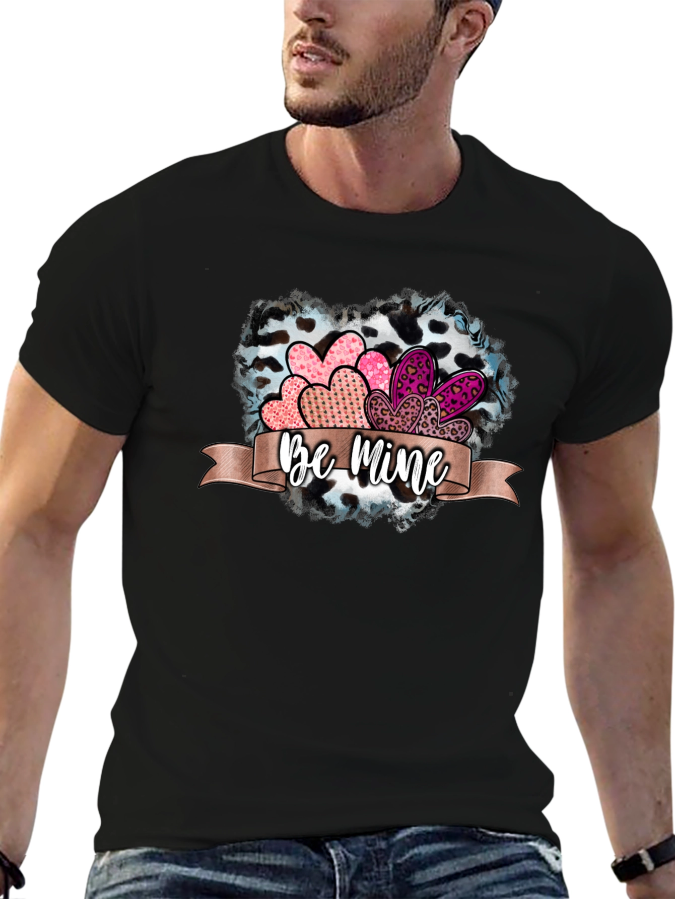 Be Mine Valentines Day Heart Graphic Tee