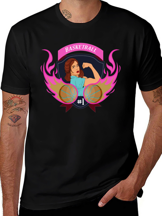 Basketball Strong Woman Graphic T-Shirt