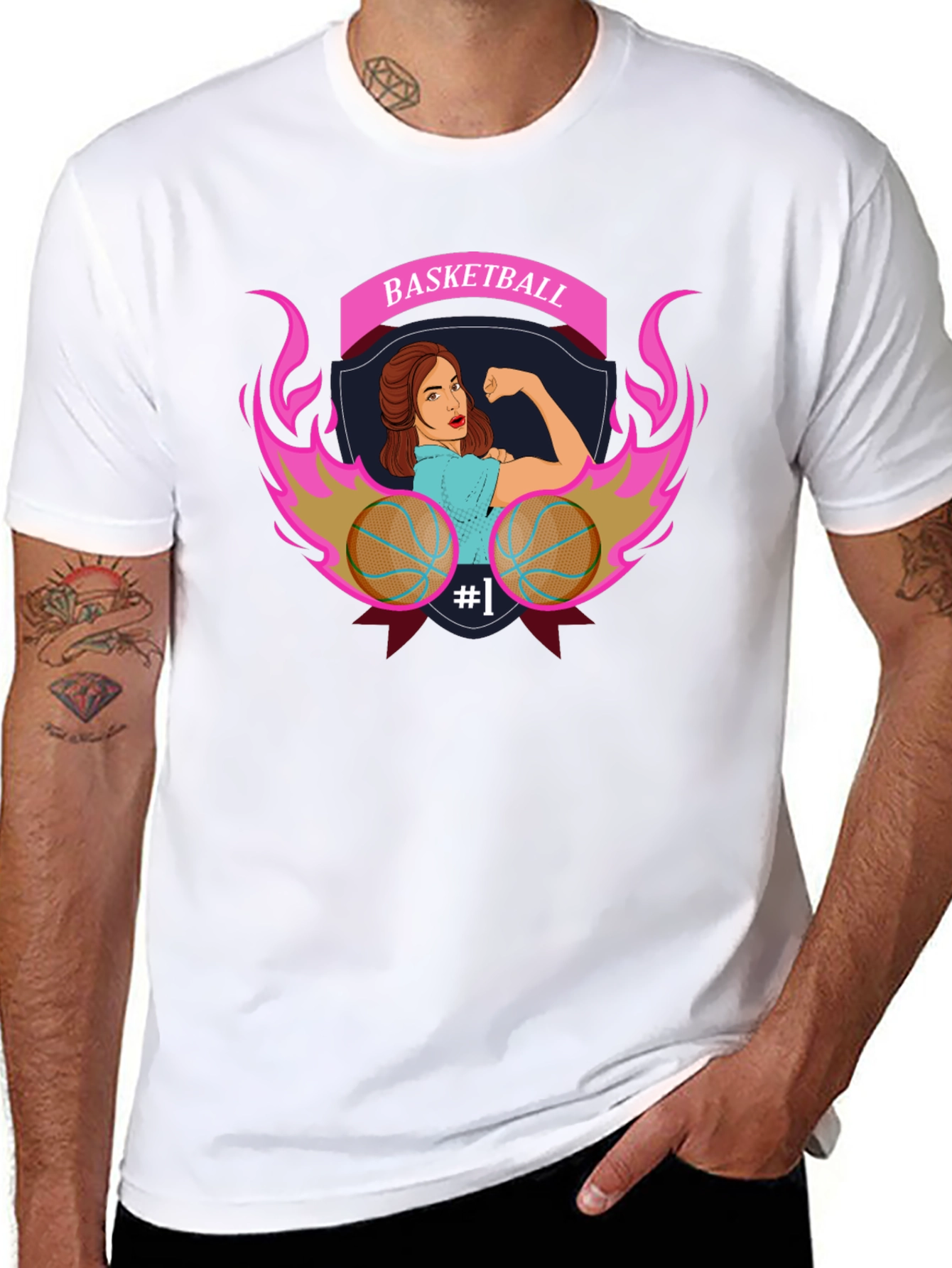 Basketball Strong Woman Graphic T-Shirt