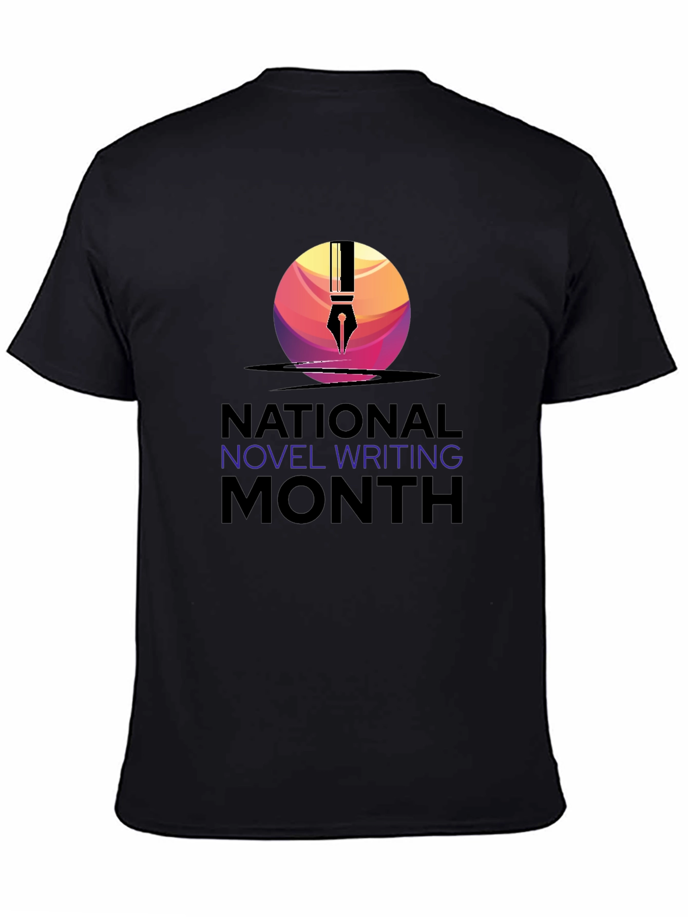 National Novel Writing Month T-Shirt - Mens Black Tee