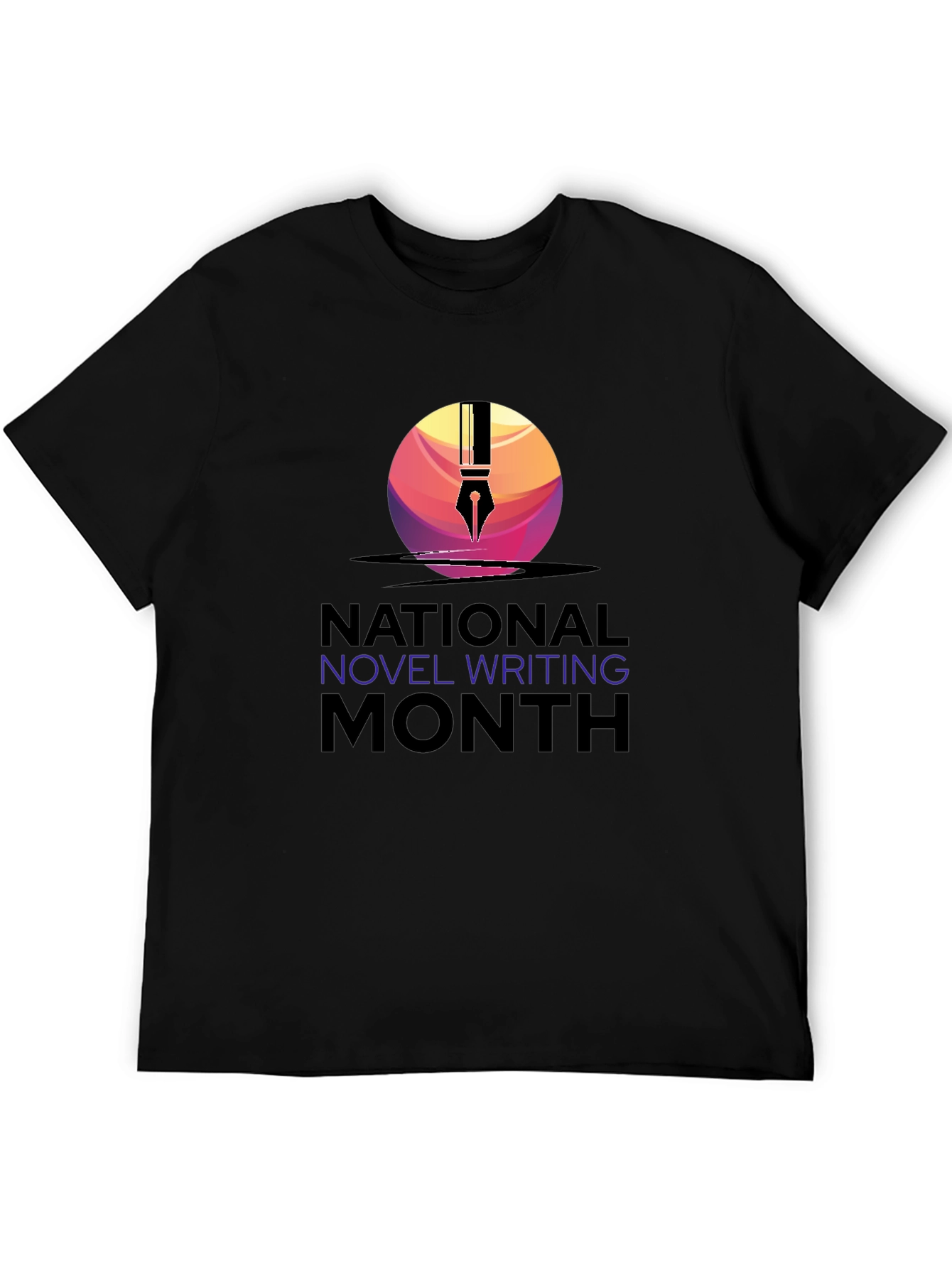National Novel Writing Month T-Shirt - Mens Black Tee