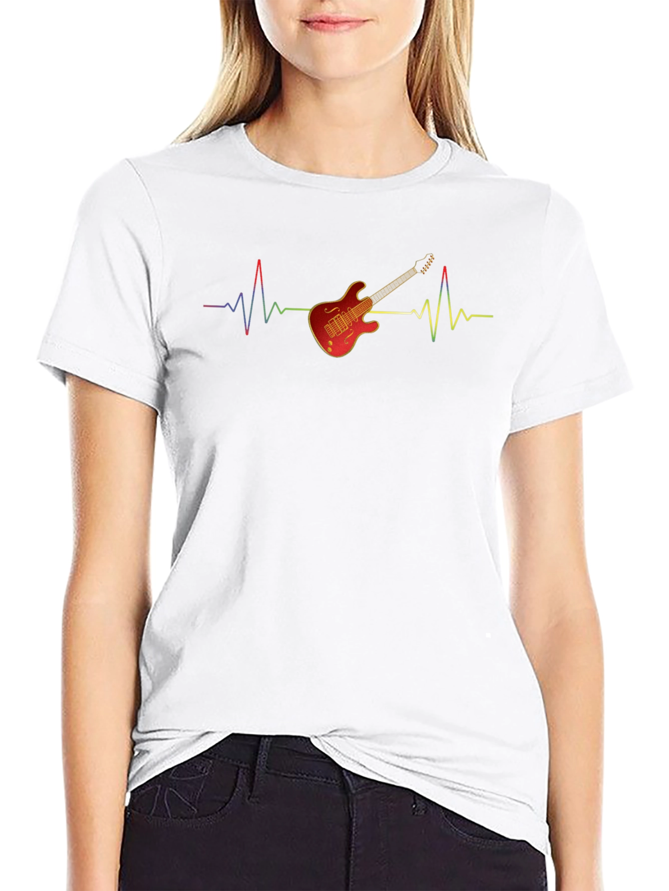 Guitar Heartbeat Graphic T-Shirt