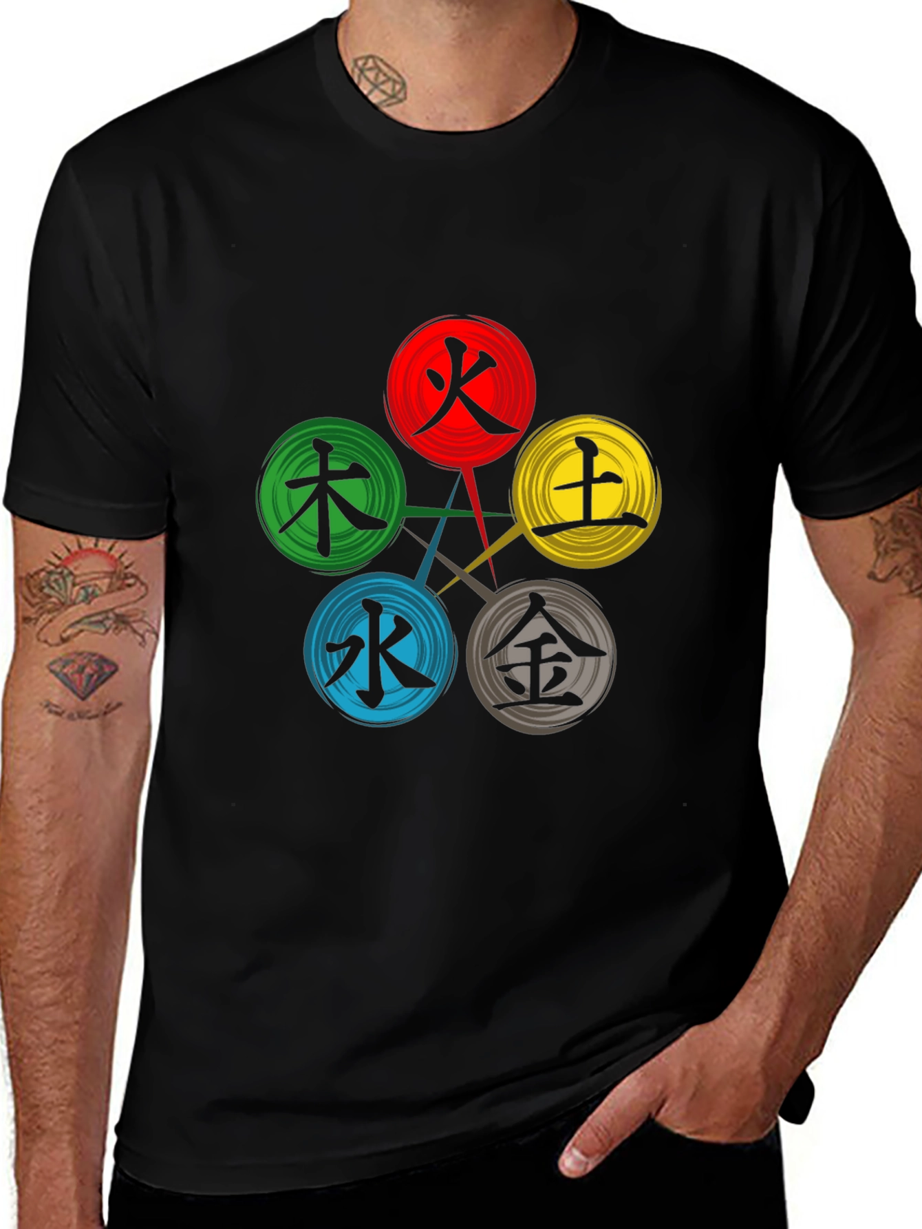 Five Elements Symbol T-Shirt - Stylish Graphic Tee