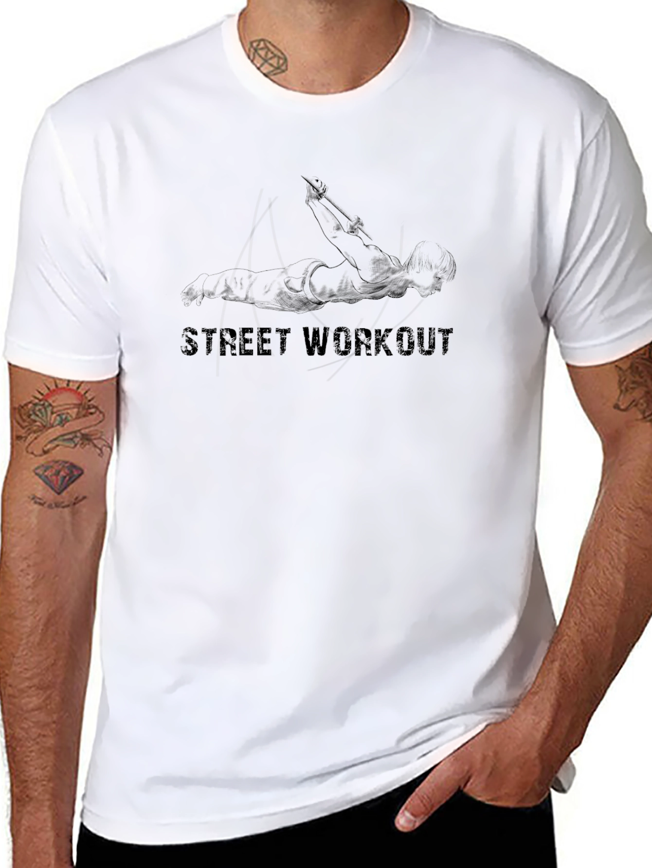 Street Workout Graphic Tee - Black