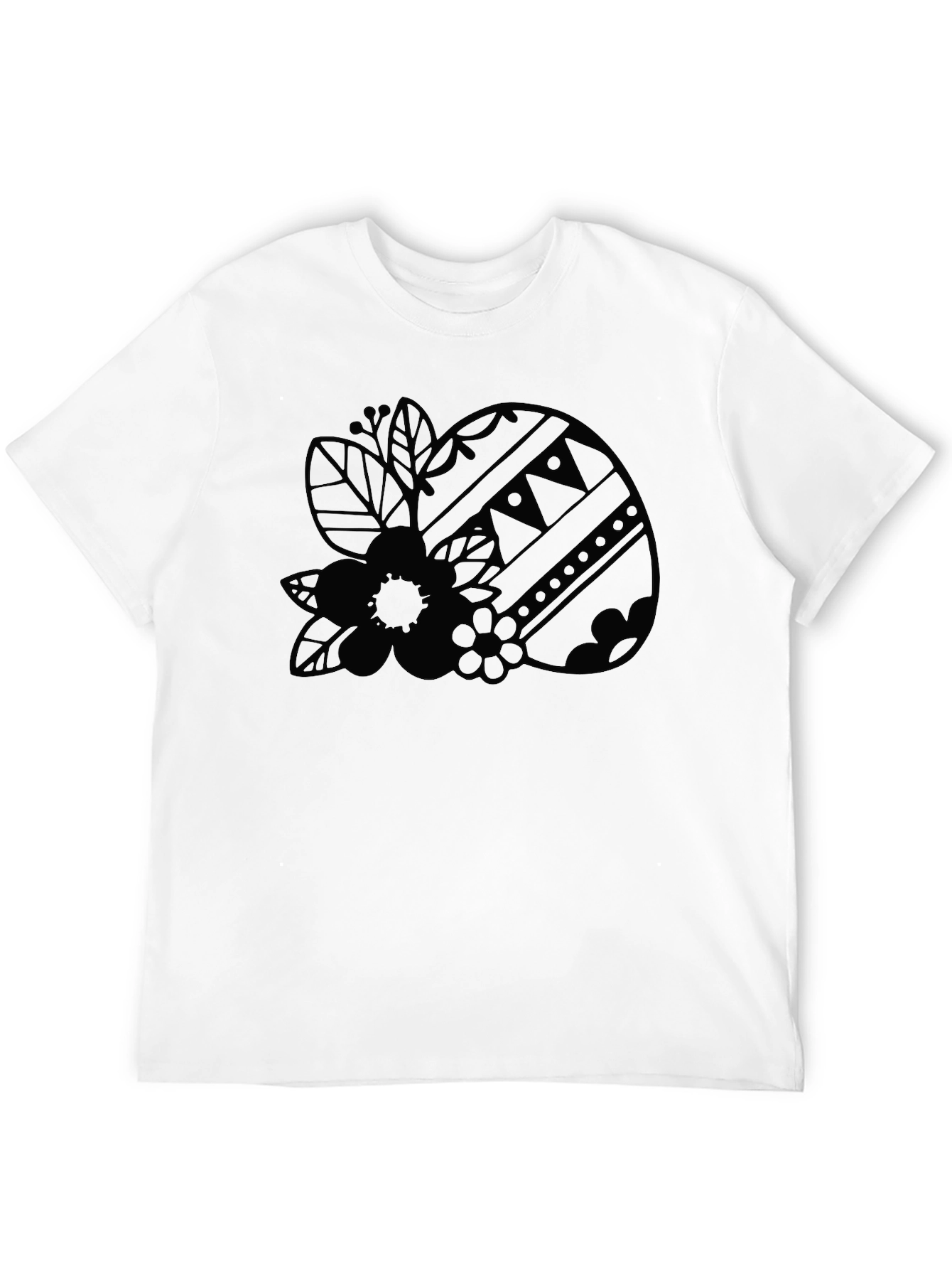 Floral Easter Egg Black Graphic Tee