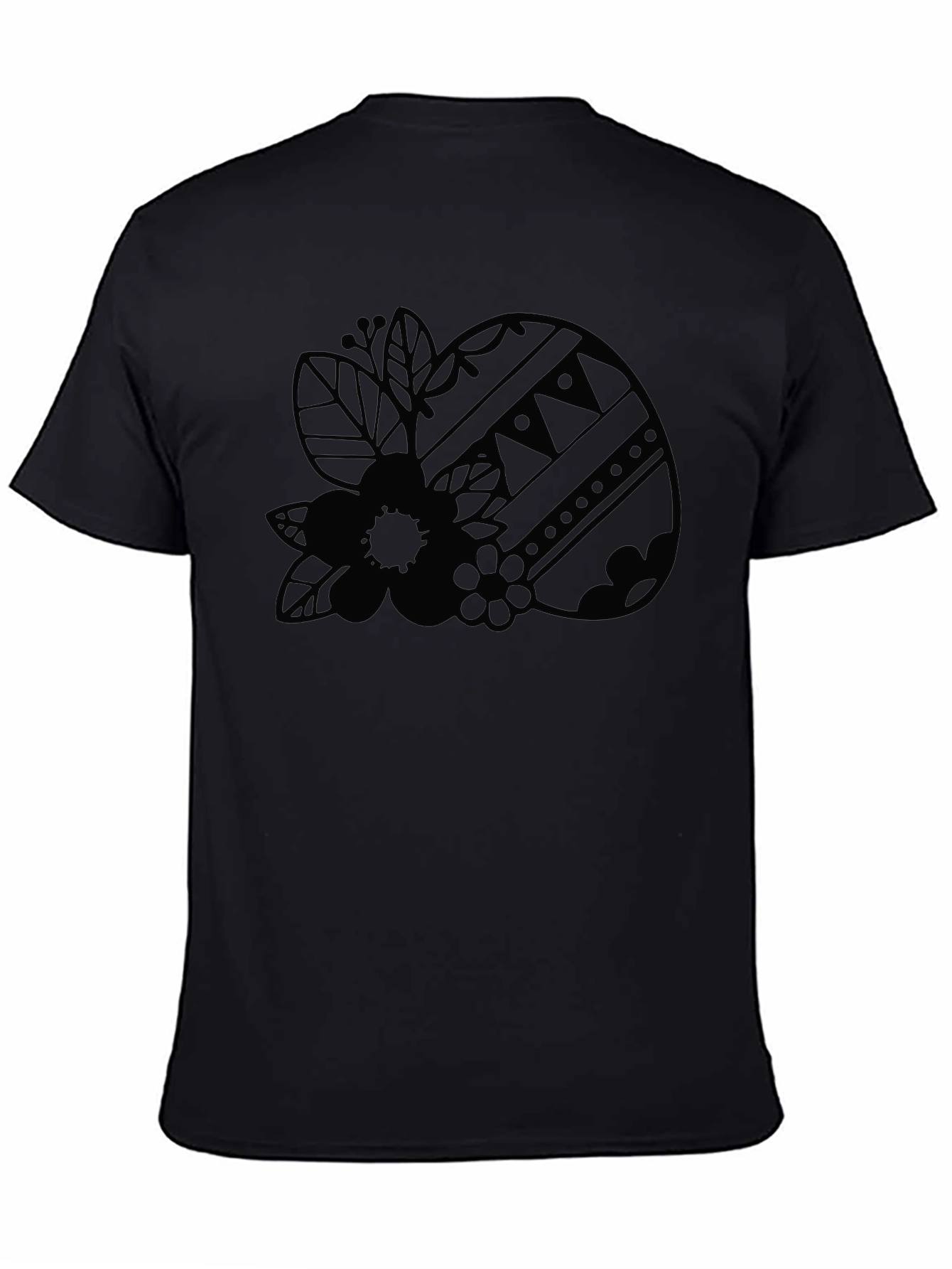 Floral Easter Egg Black Graphic Tee