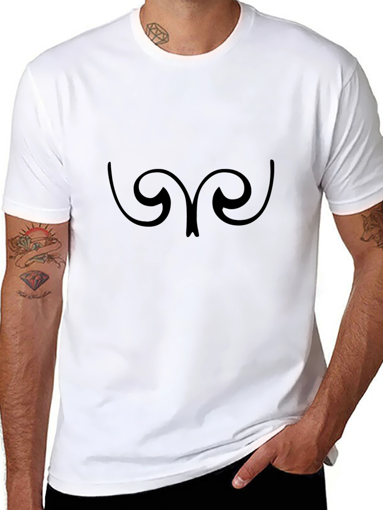 Abstract Graphic Tee - Stylish Mens Black T-Shirt