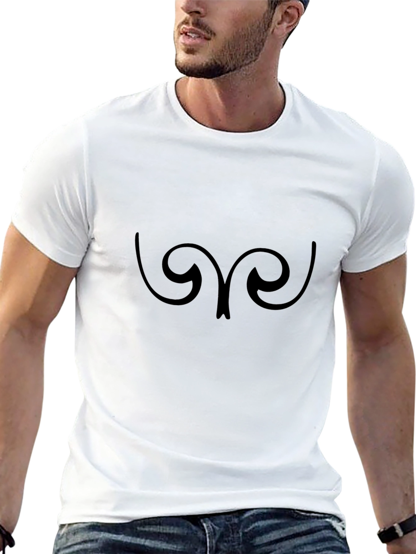 Abstract Graphic Tee - Stylish Mens Black T-Shirt