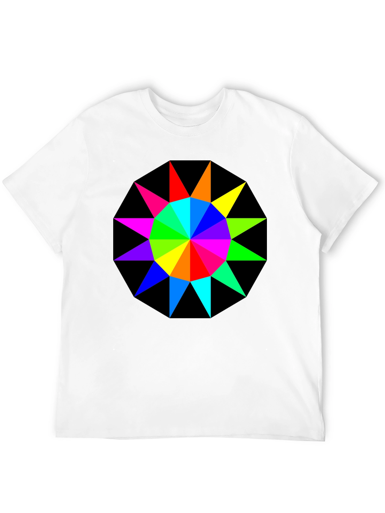 Rainbow Starburst Graphic Tee - Black