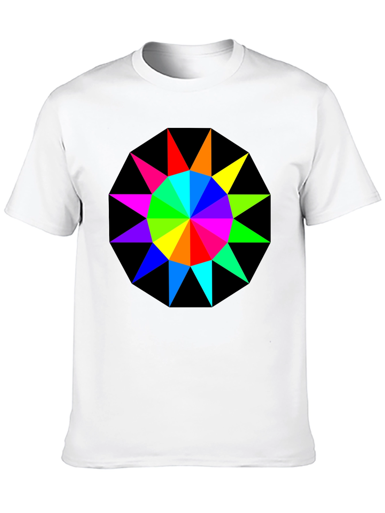 Rainbow Starburst Graphic Tee - Black