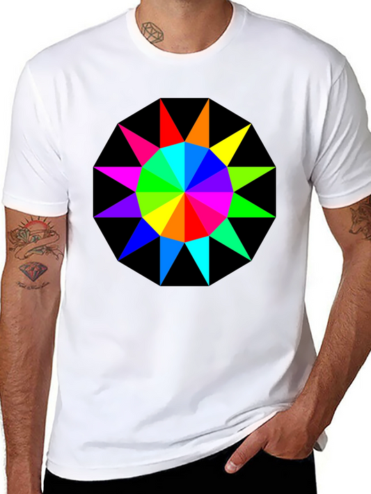 Rainbow Starburst Graphic Tee - Black