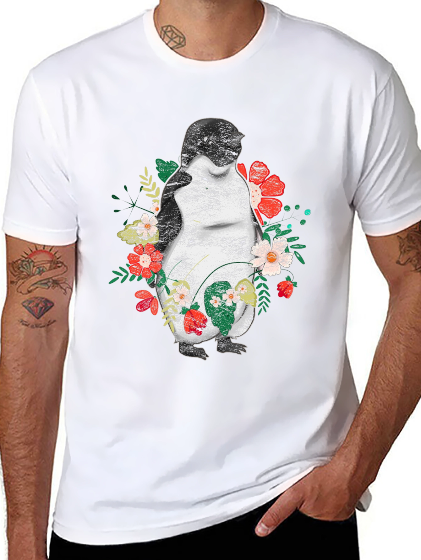 Penguin Floral Graphic T-Shirt