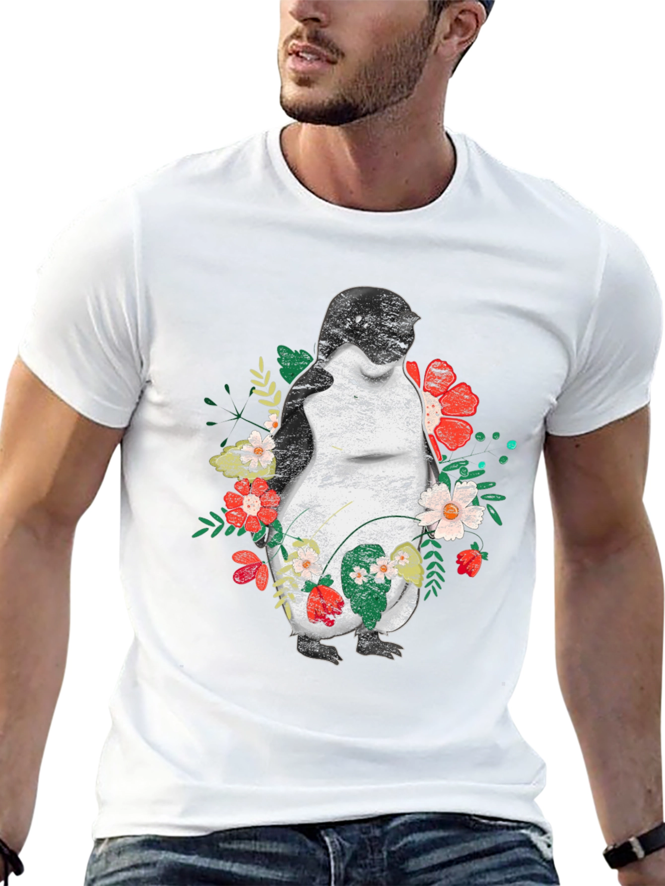 Penguin Floral Graphic T-Shirt