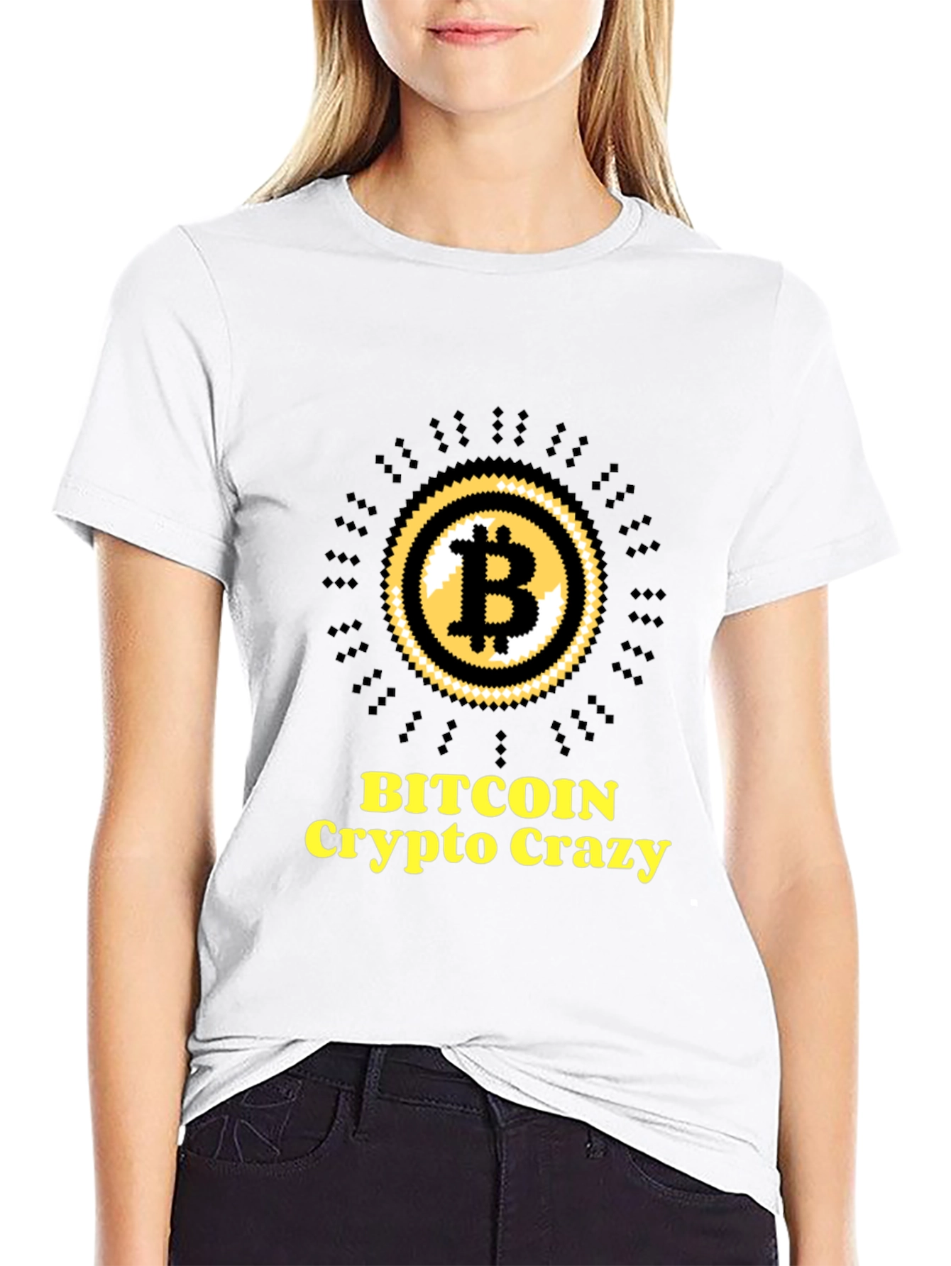 Bitcoin Crypto Crazy Black Graphic Tee