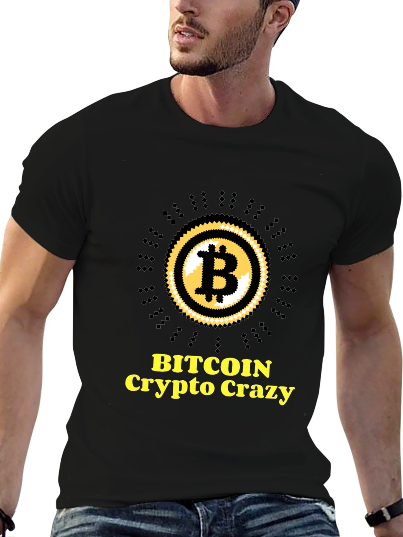 Bitcoin Crypto Crazy Black Graphic Tee