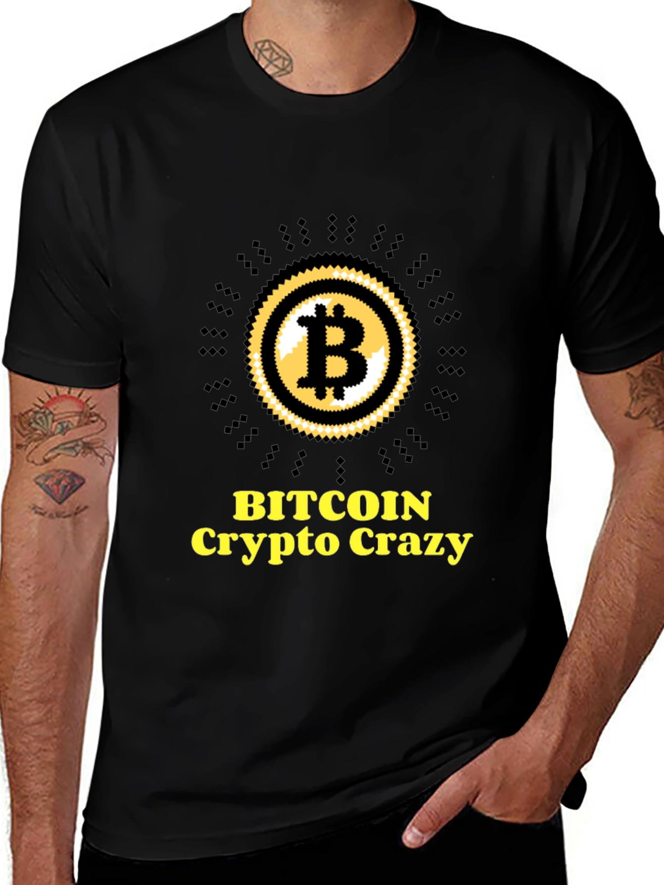 Bitcoin Crypto Crazy Black Graphic Tee