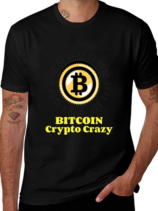 Bitcoin Crypto Crazy Black Graphic Tee