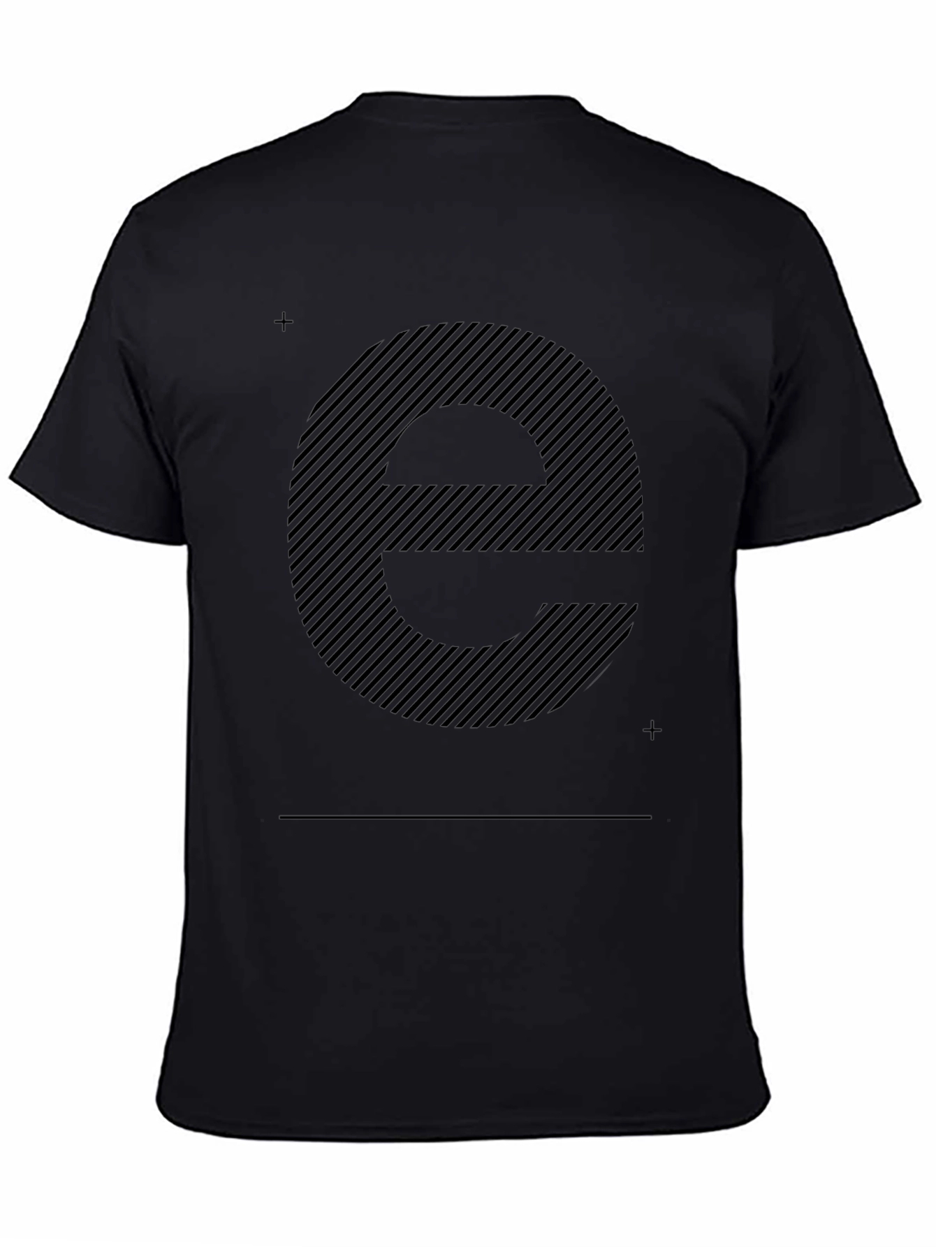 Striped Letter E Black T-Shirt