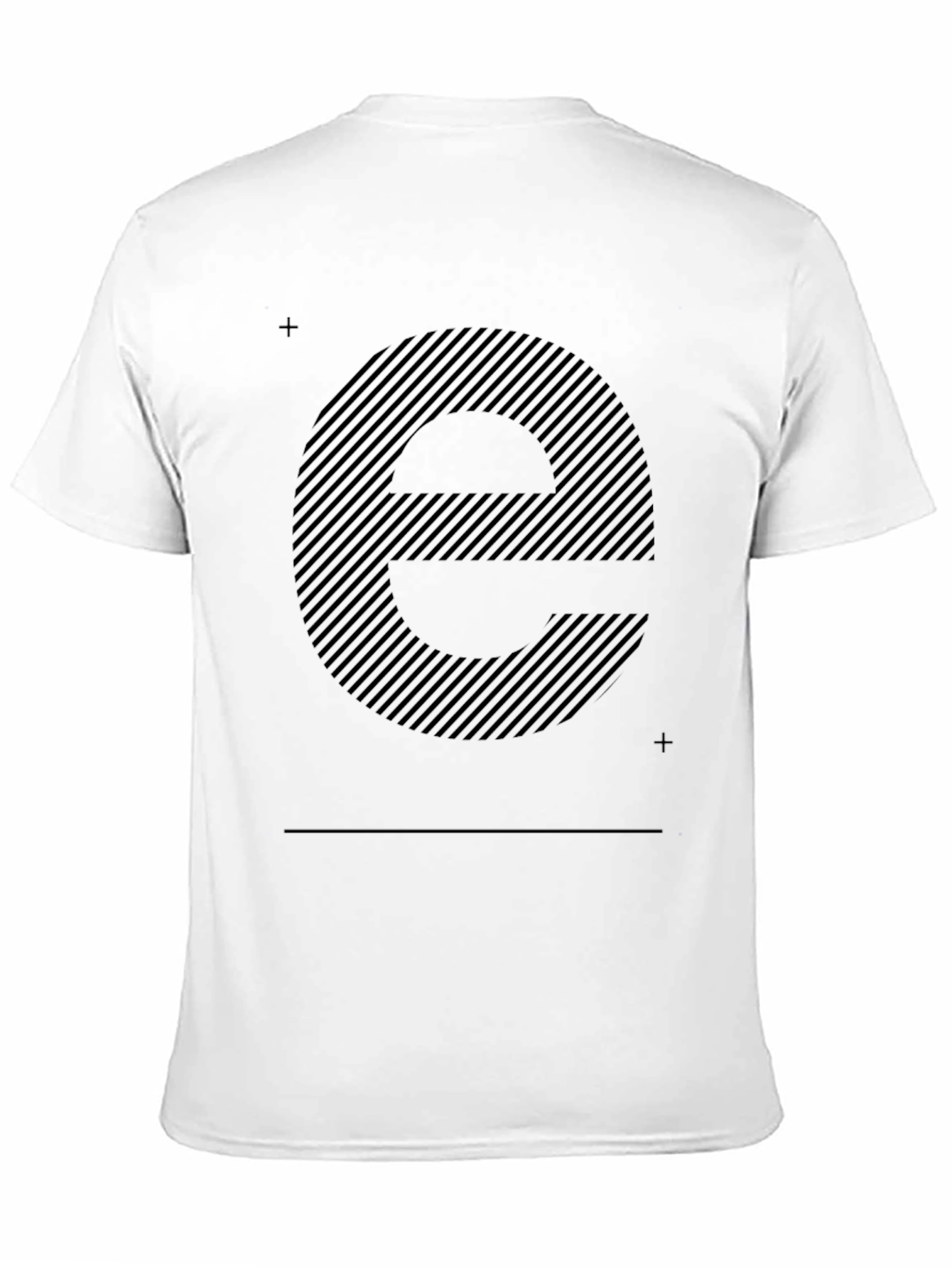 Striped Letter E Black T-Shirt