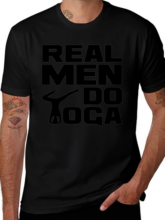 Real Men Do Yoga Black Graphic Tee