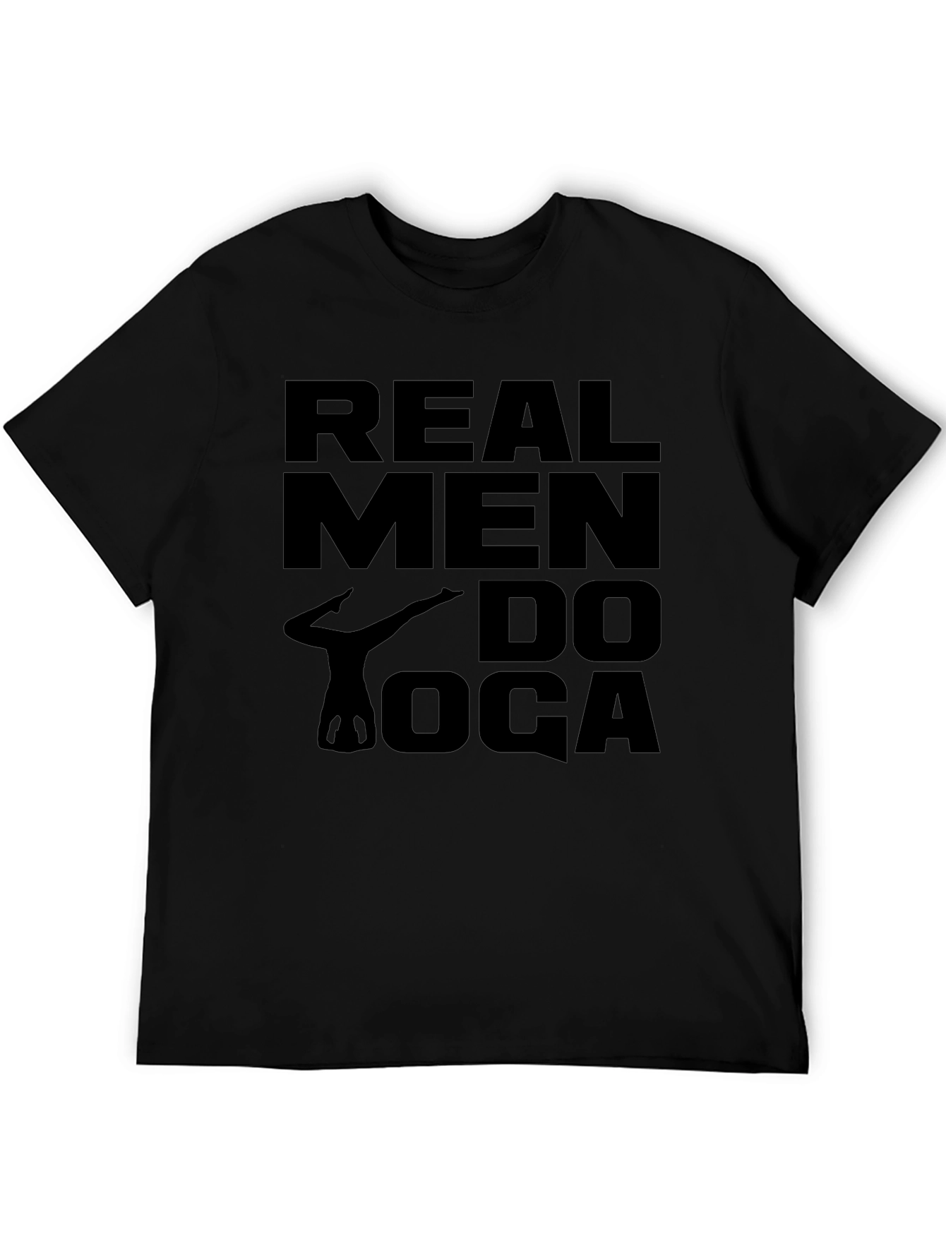 Real Men Do Yoga Black Graphic Tee
