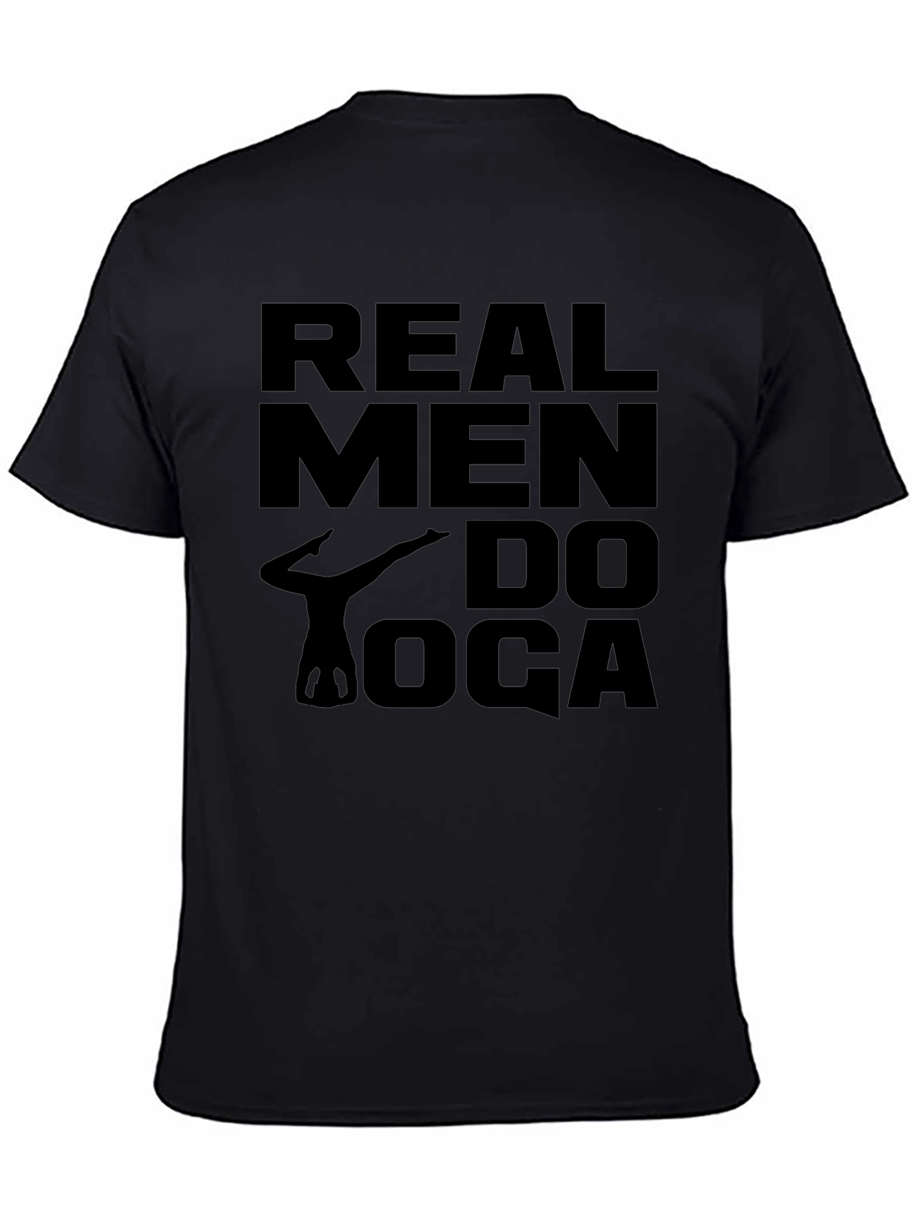 Real Men Do Yoga Black Graphic Tee