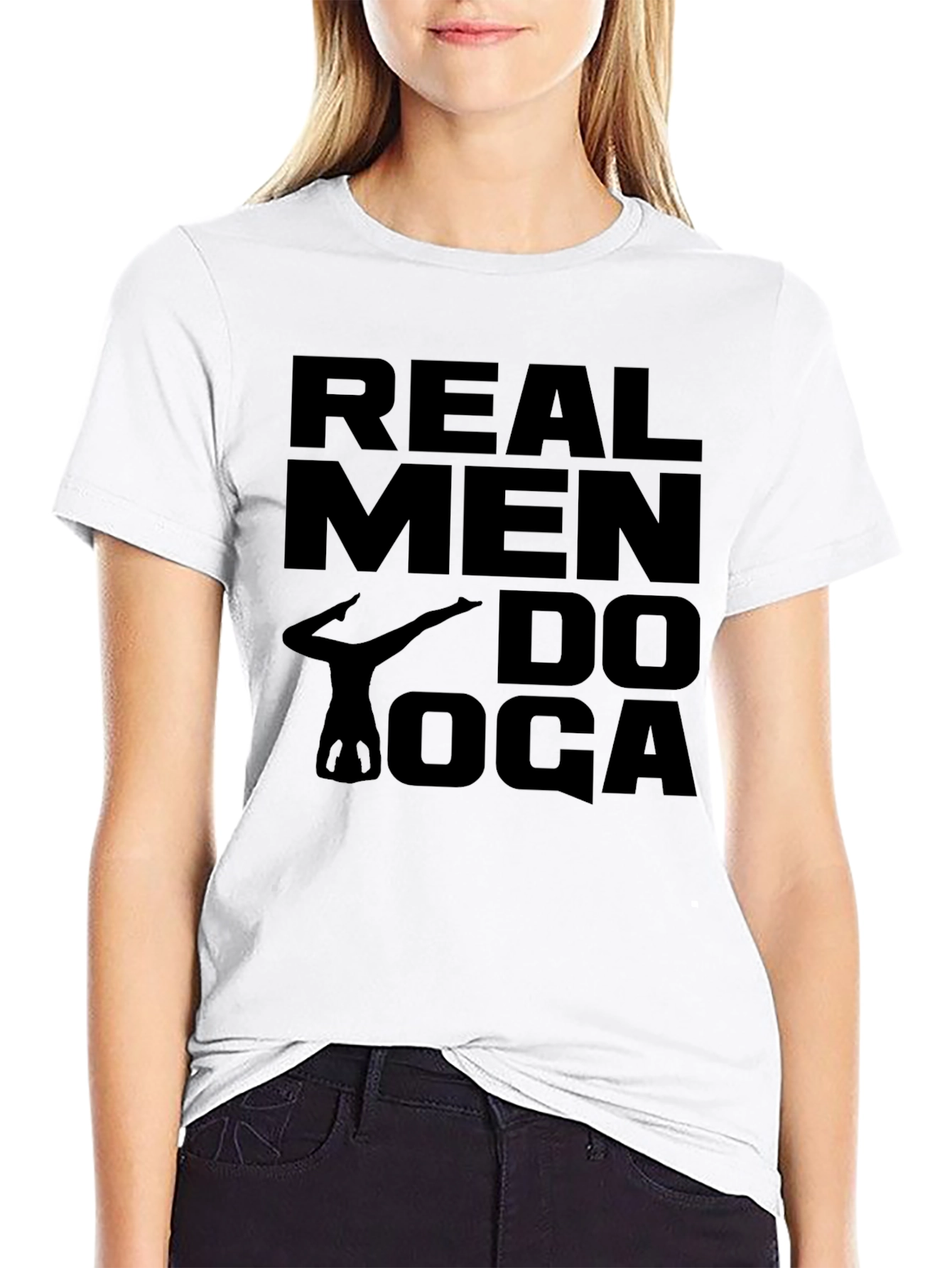 Real Men Do Yoga Black Graphic Tee