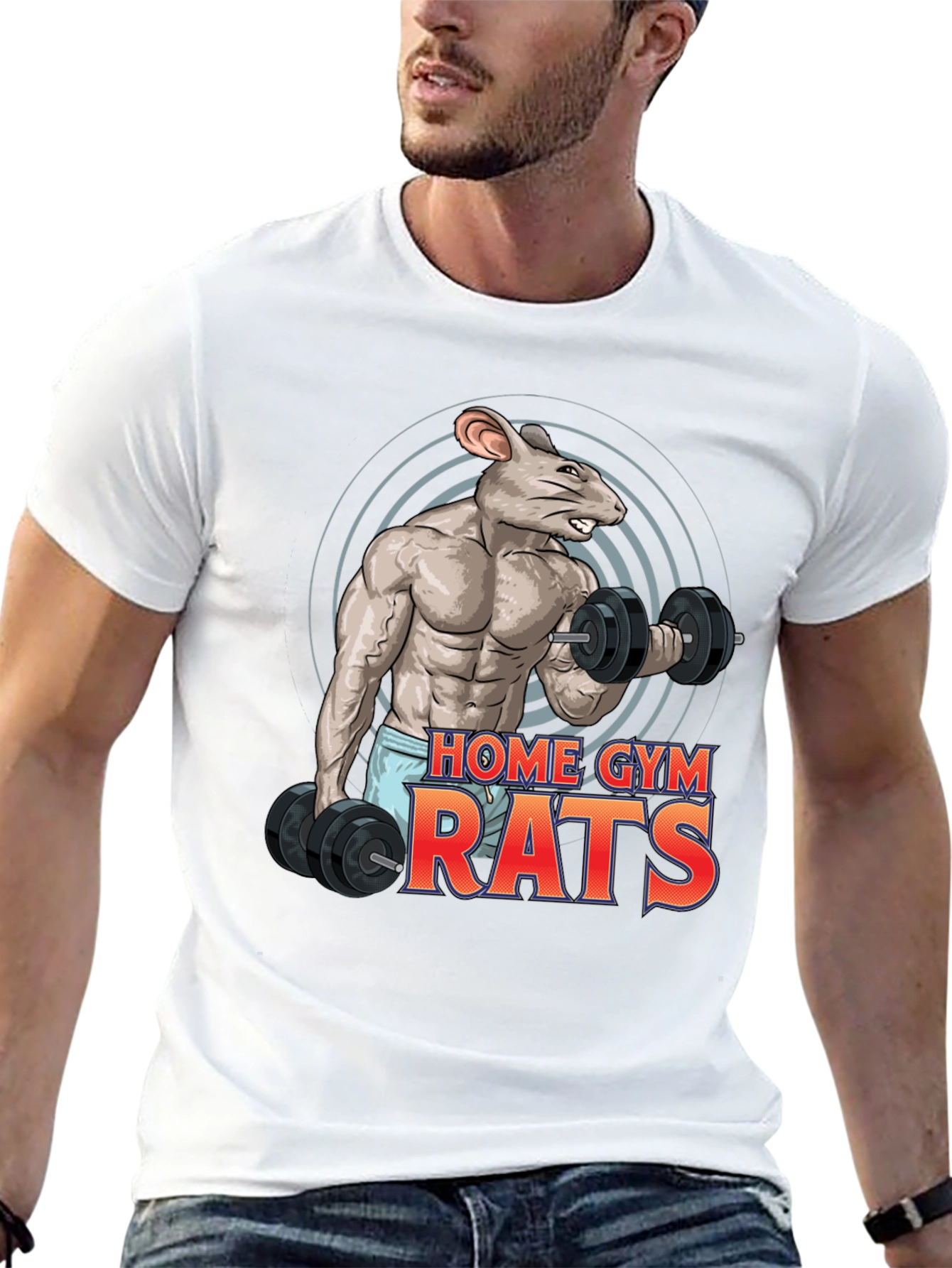 Home Gym Rats T-Shirt: Workout Rat Design