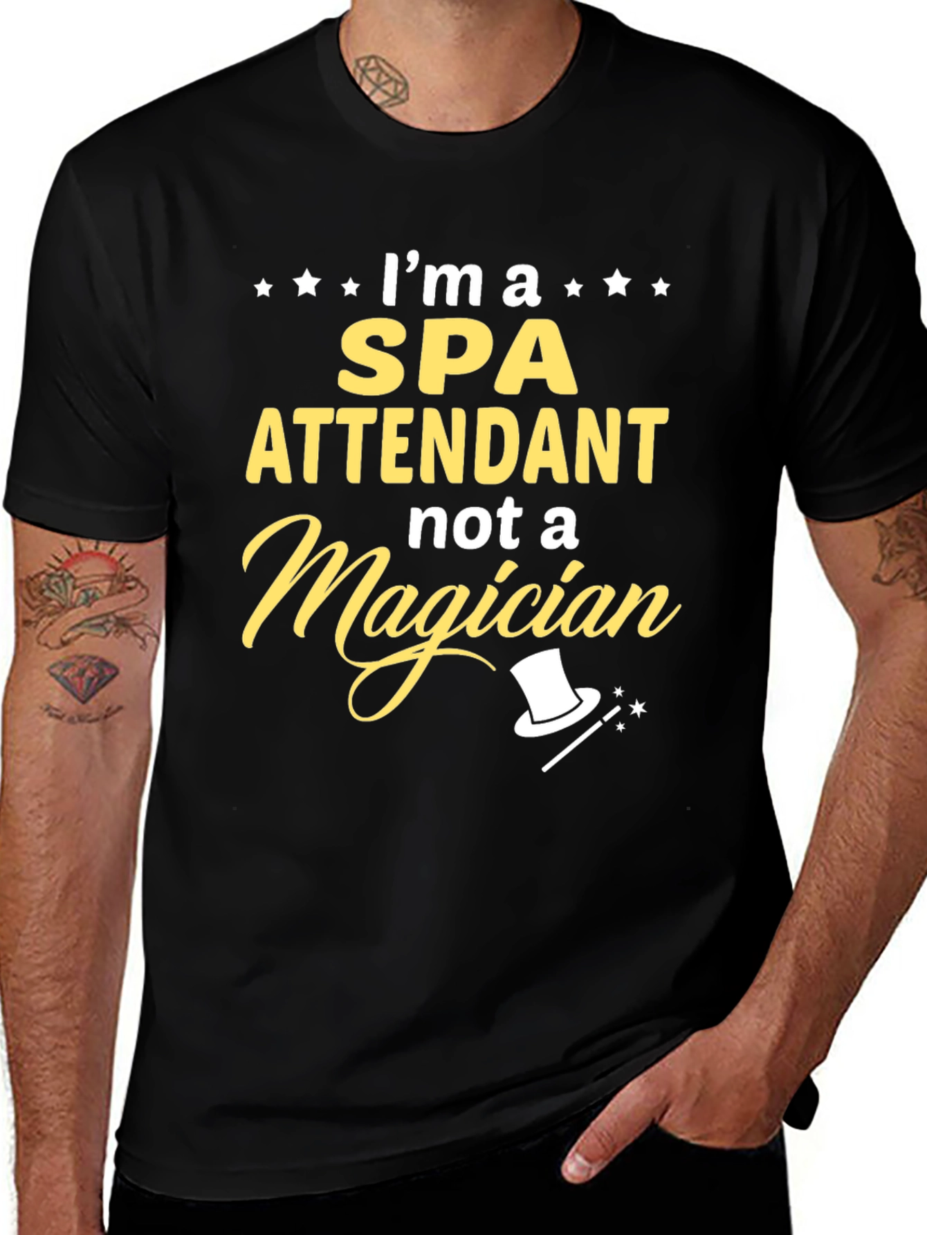 Spa Attendant Not a Magician Graphic T-Shirt