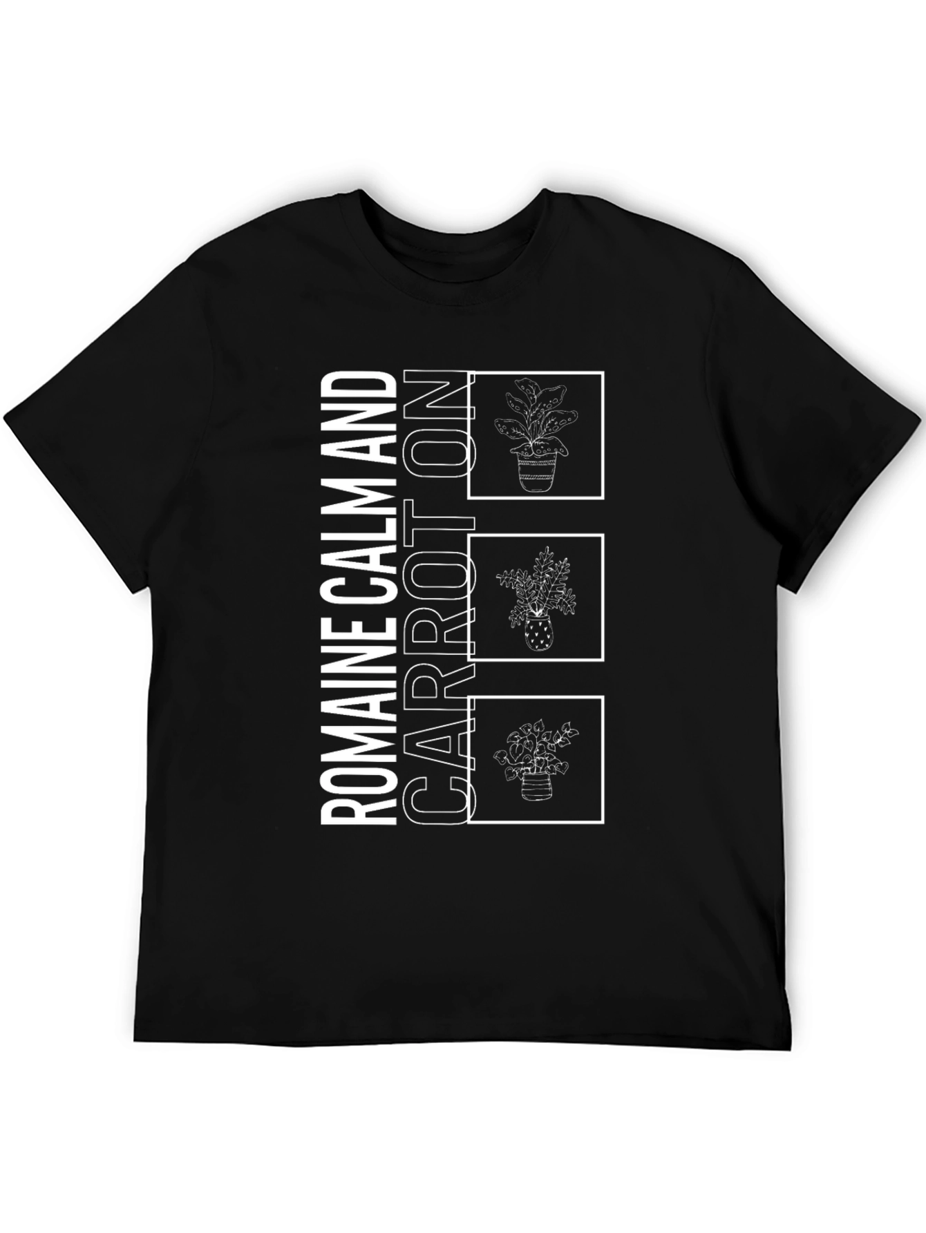 Romaine Calm and Carrot On Black Graphic Tee