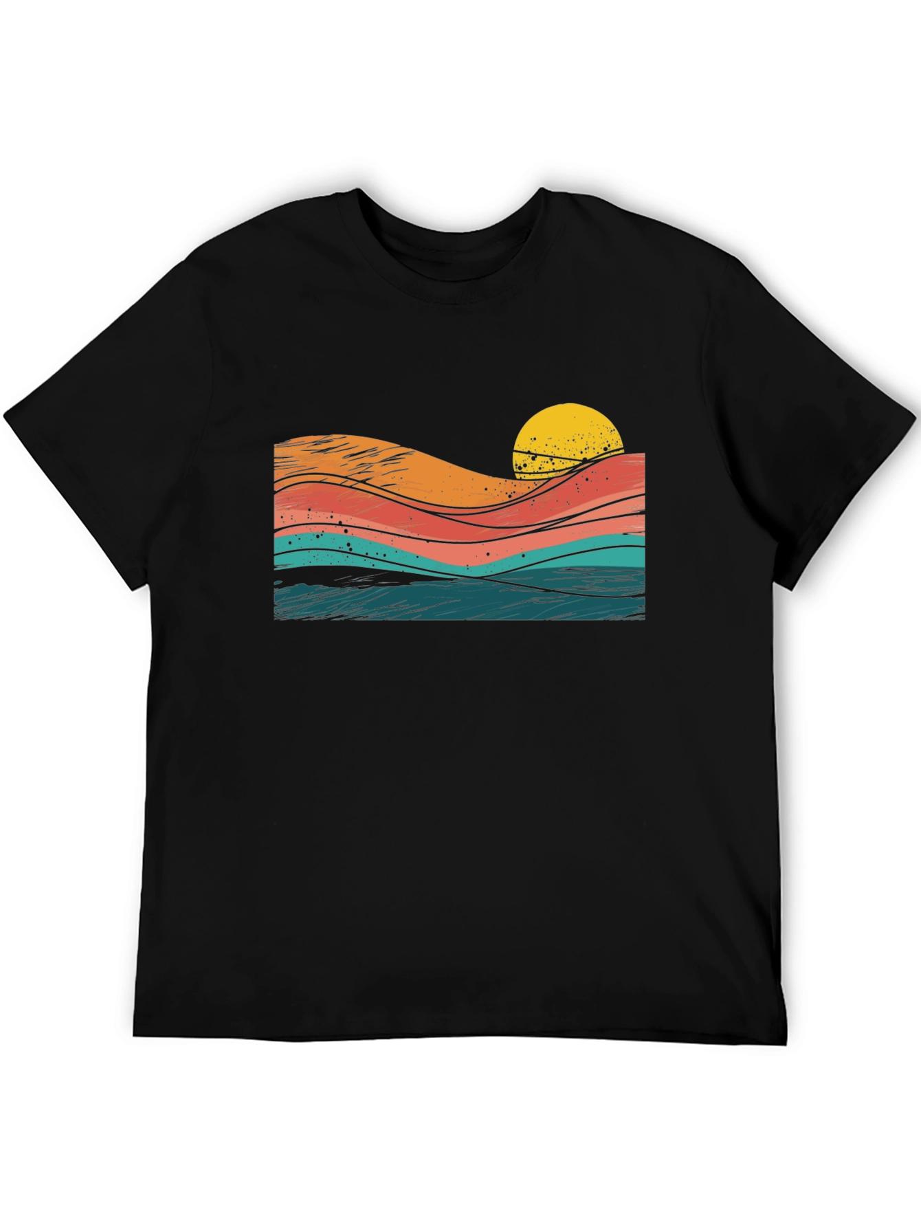Retro Sunset Waves Graphic Tee